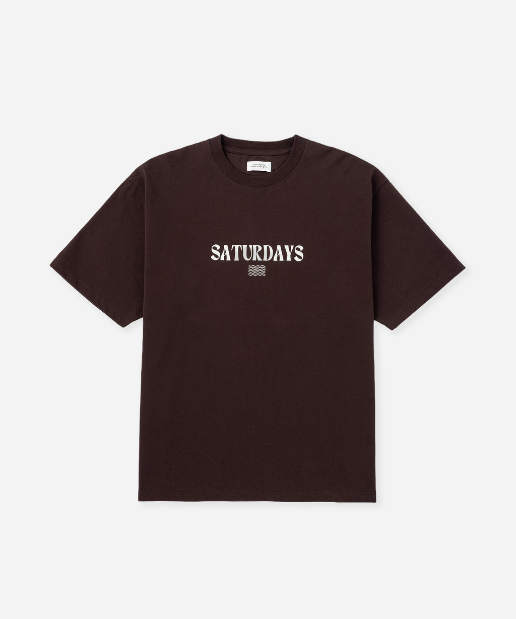 Saturdays NYC Ripples Relaxed Tee in Dark Brown