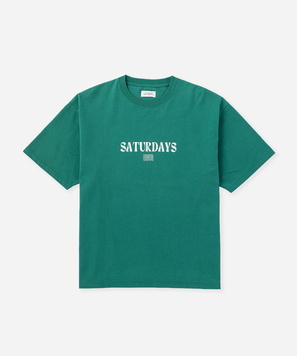 Saturdays NYC Ripples Relaxed Tee in Light Green