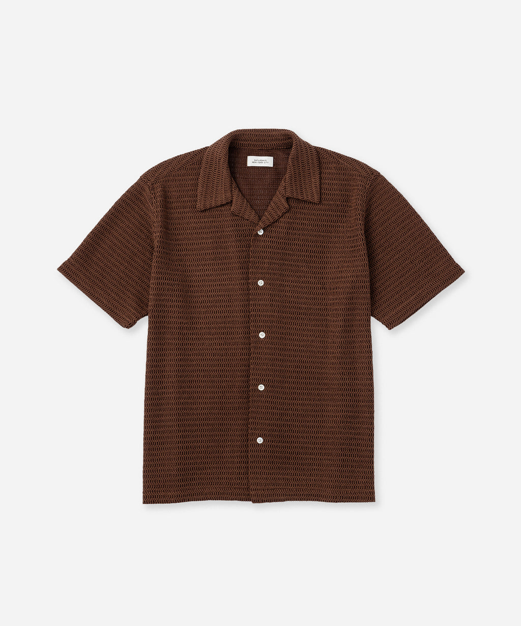 Saturdays NYC Canty Lace Shirt in Dark Brown