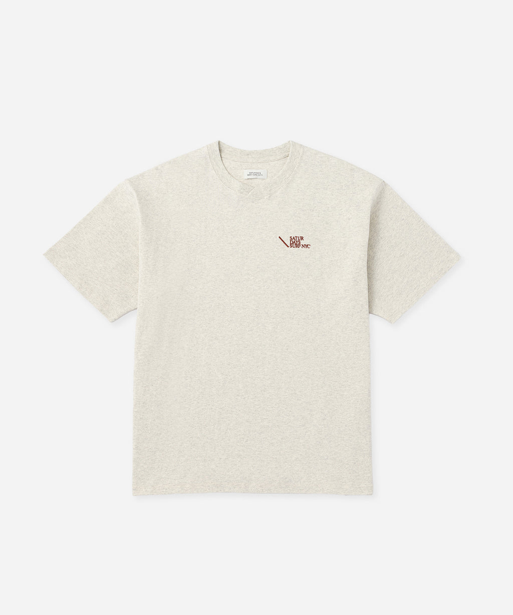 Saturdays NYC Loofah Collar Relaxed Tee in Light Gray