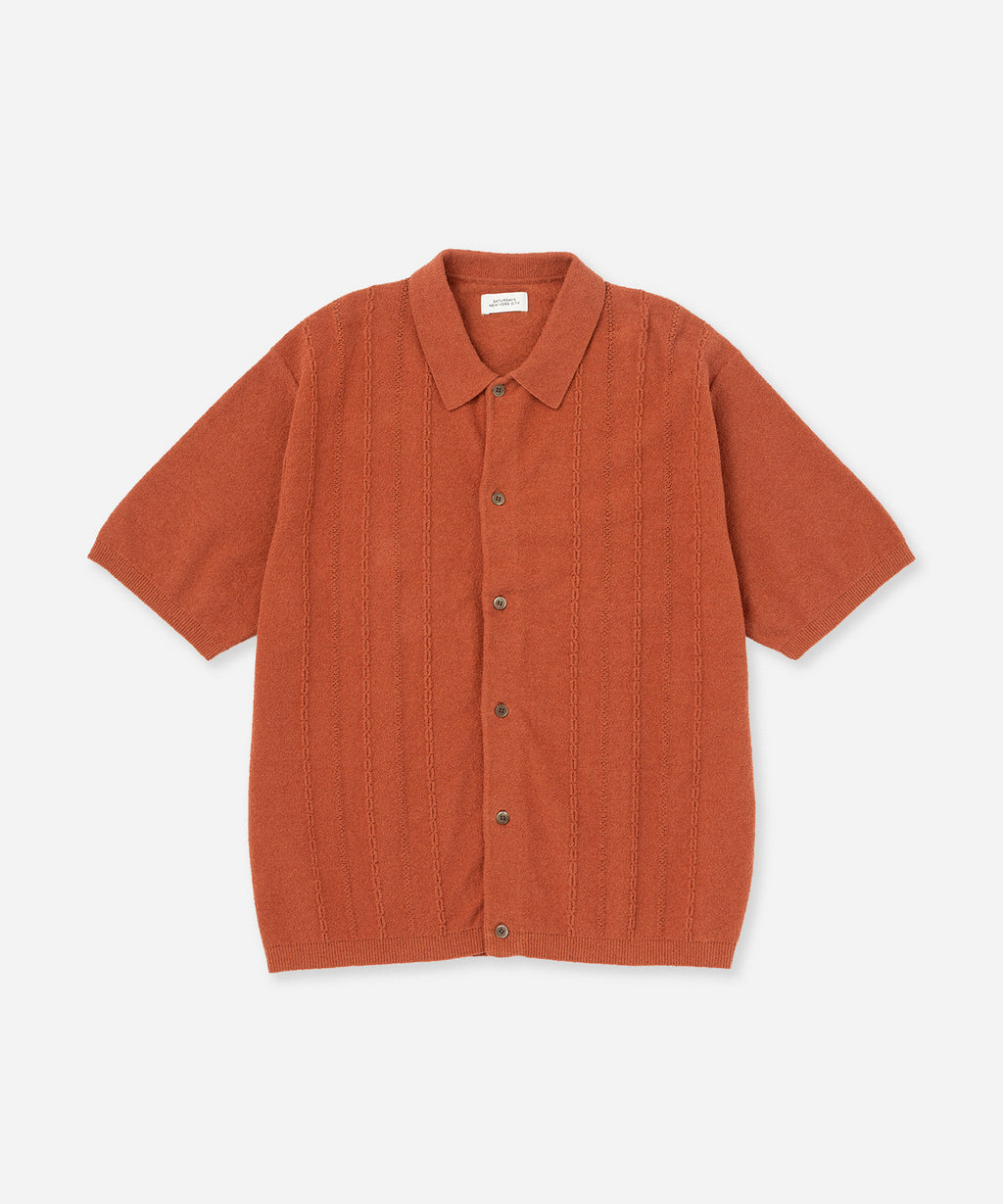 Saturdays NYC Kenneth Knit Shirt in Brick