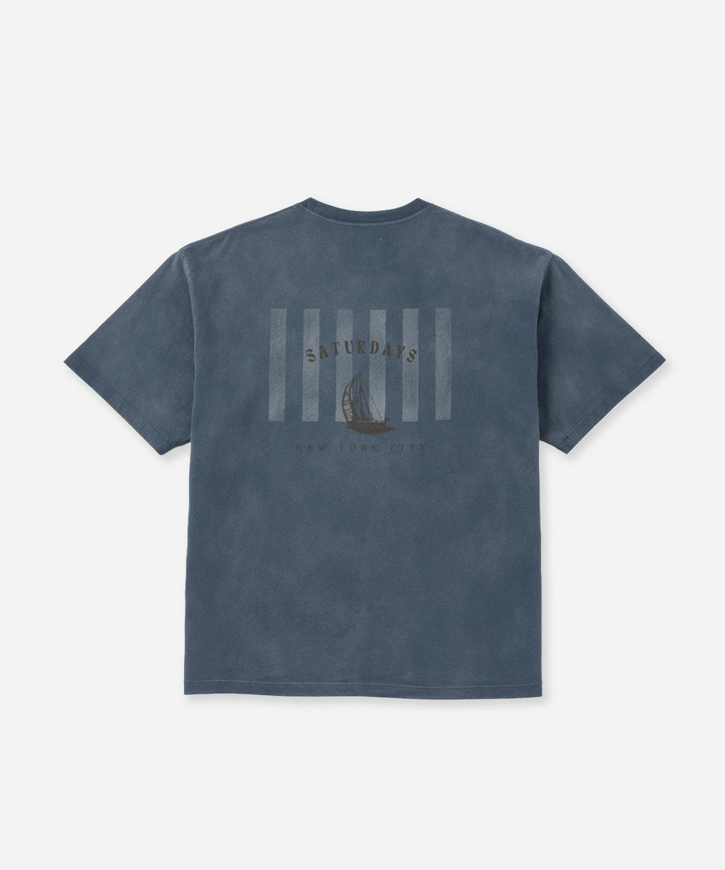 Saturdays NYC Sailboat Relaxed Tee in Blue