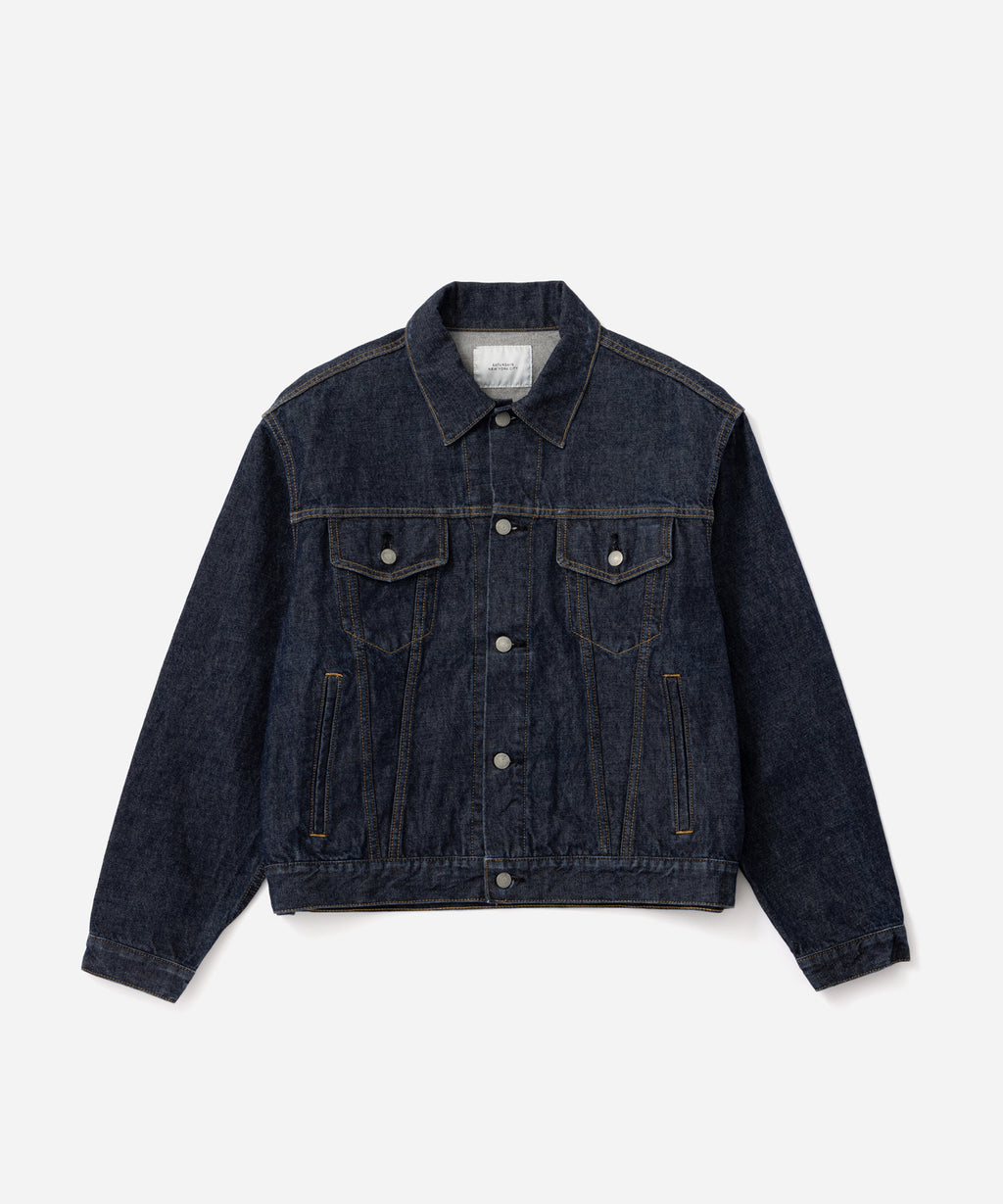 Saturdays NYC Emil Rinsed Denim Jacket in Navy