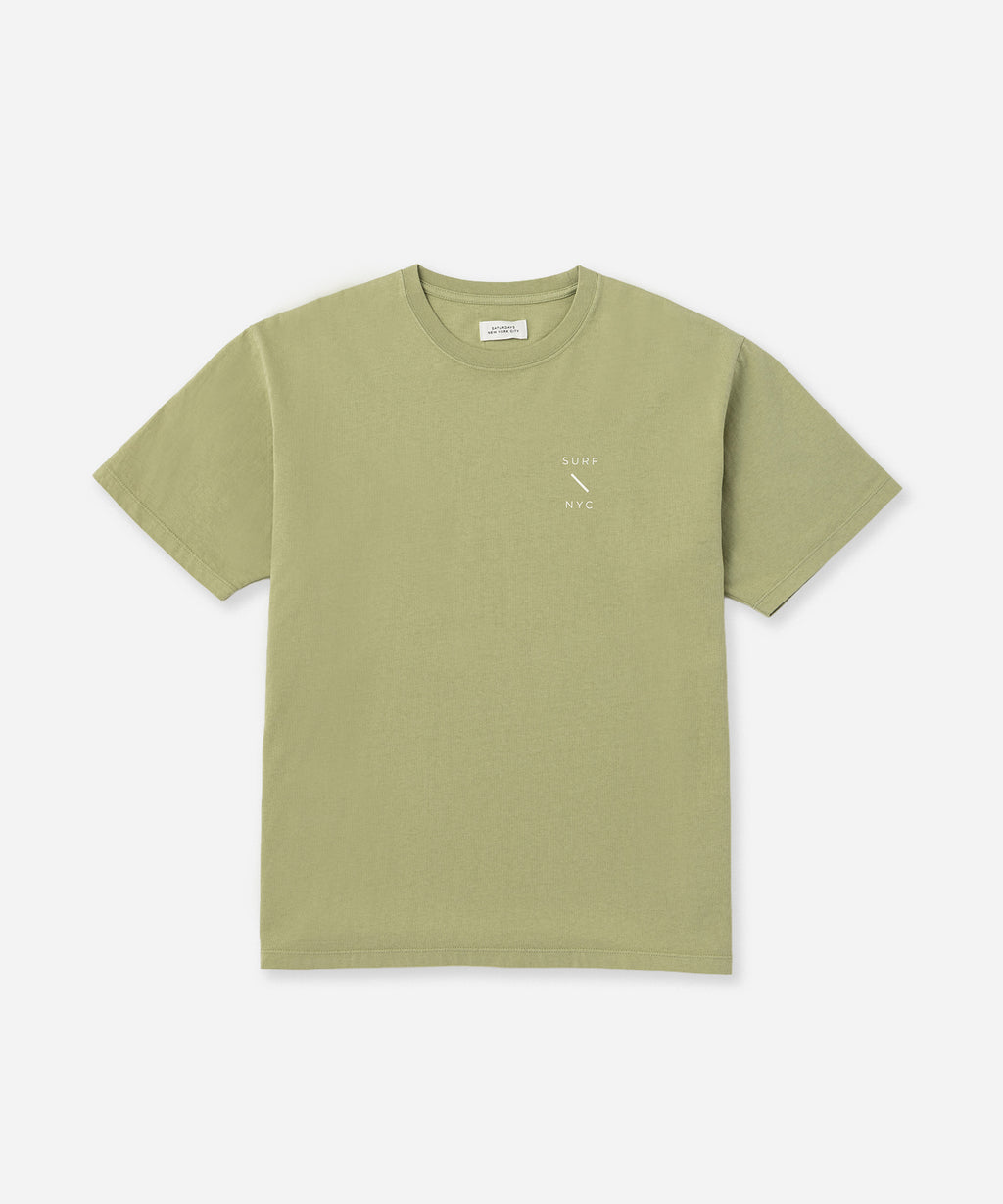 Saturdays NYC SURF NYC Dyed Standard Tee in Light Green