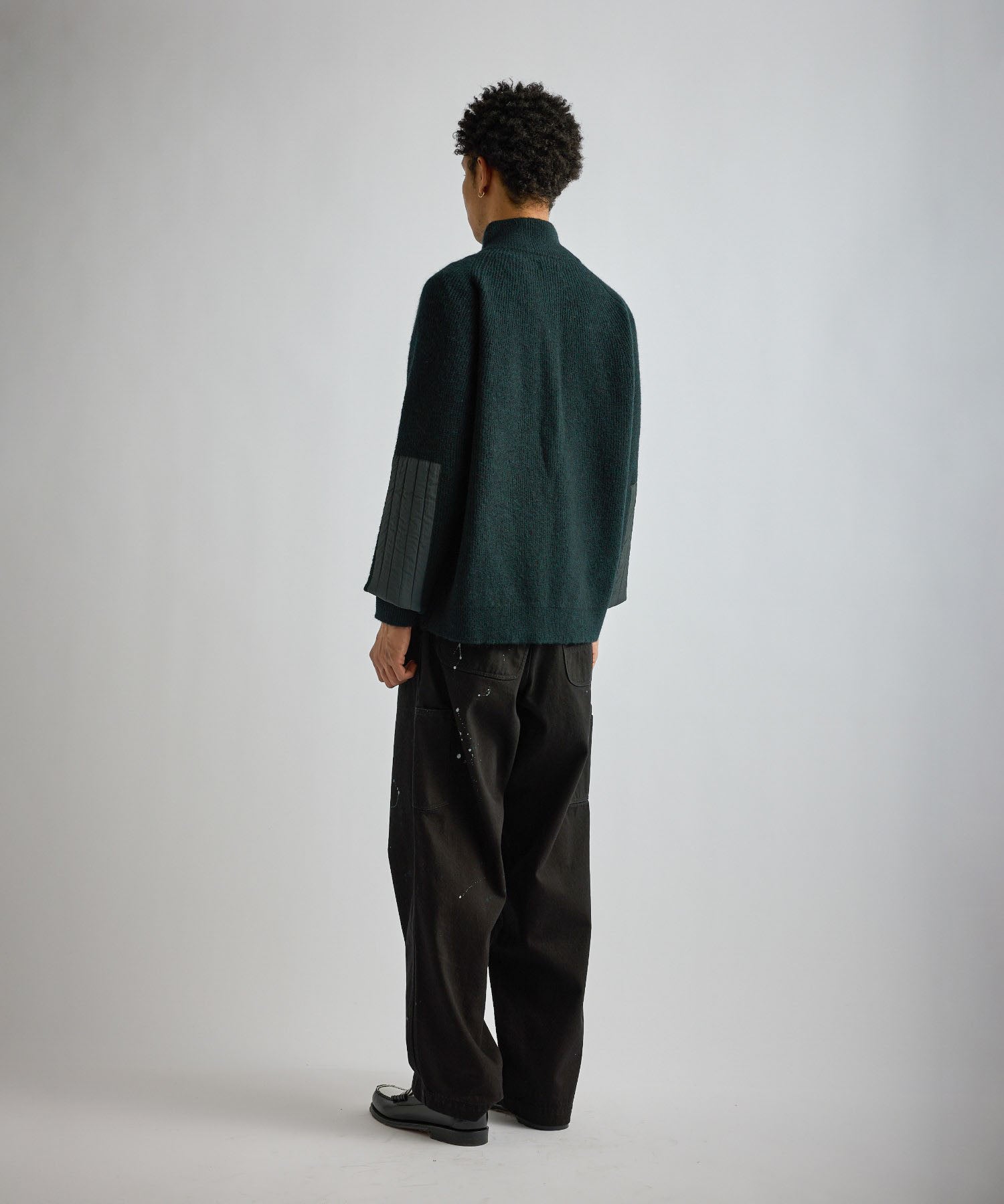 Saturdays NYC Henderson Brushed Zip Thru Knit in Dark Green