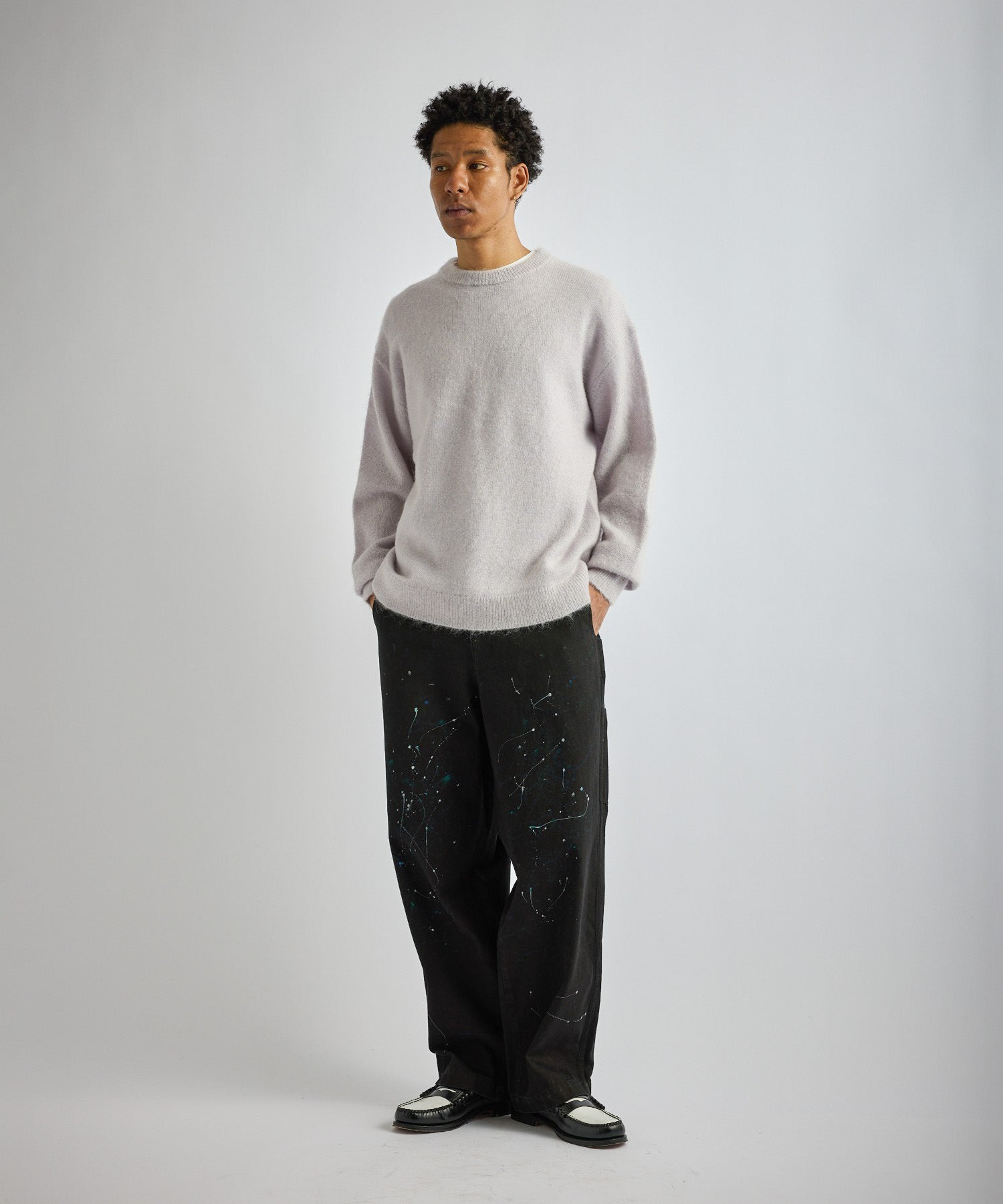 Saturdays NYC Greg Shaggy Knit in Lavender