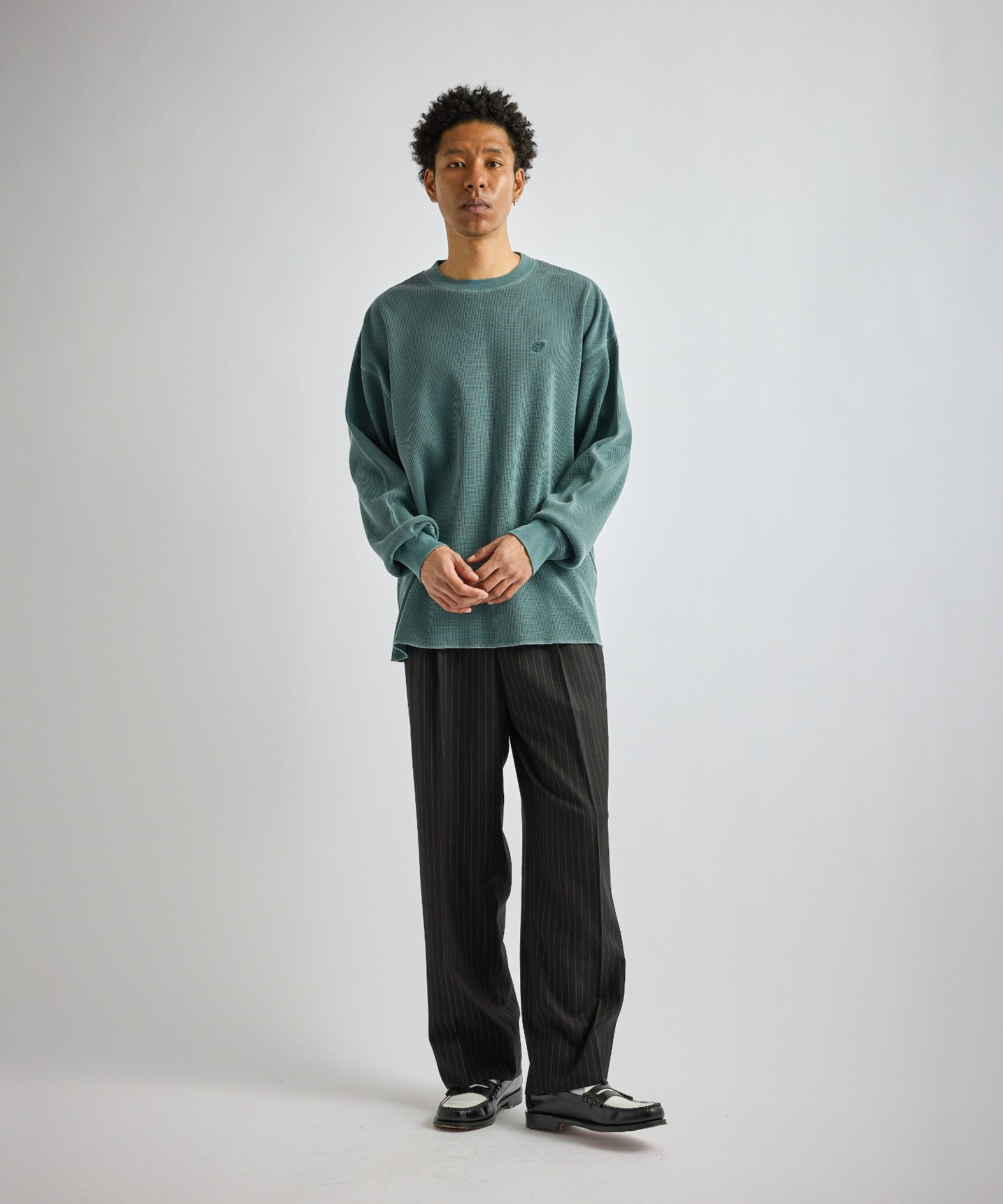 Saturdays NYC SNYC Pigment Waffle Top in Green