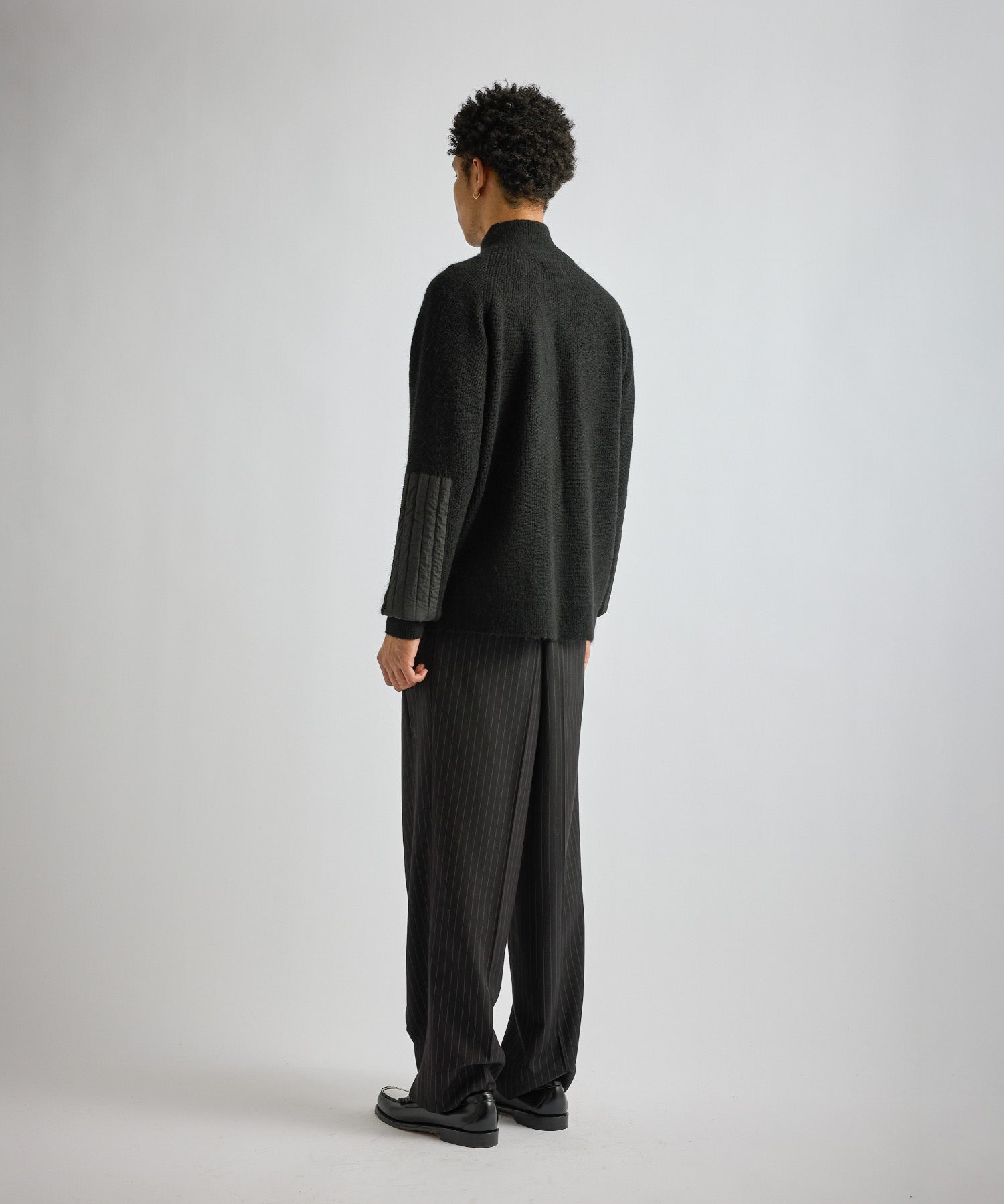 Saturdays NYC Henderson Brushed Zip Thru Knit in Black