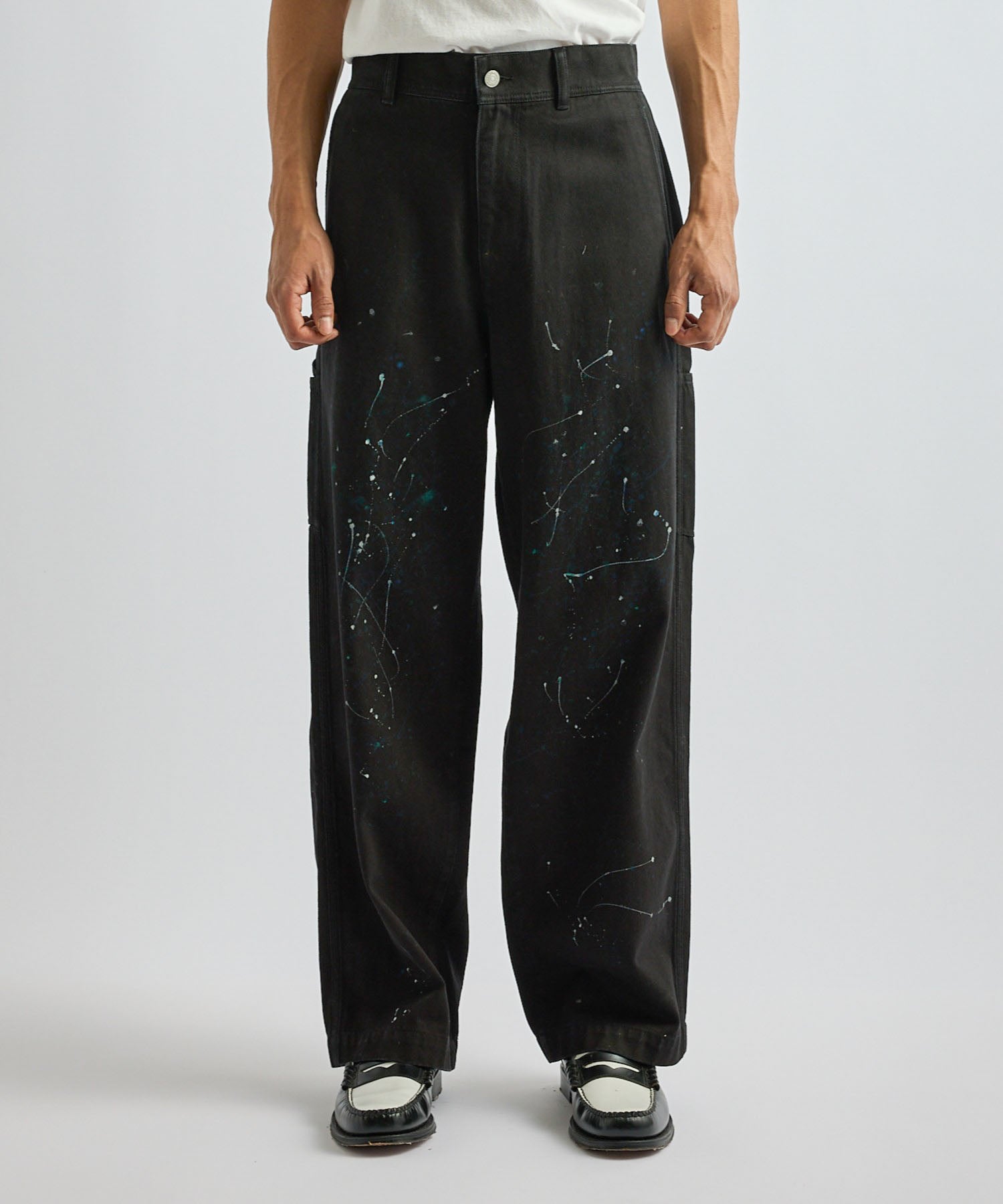 Saturdays NYC Morris Wide Leg Painter Pant in Black