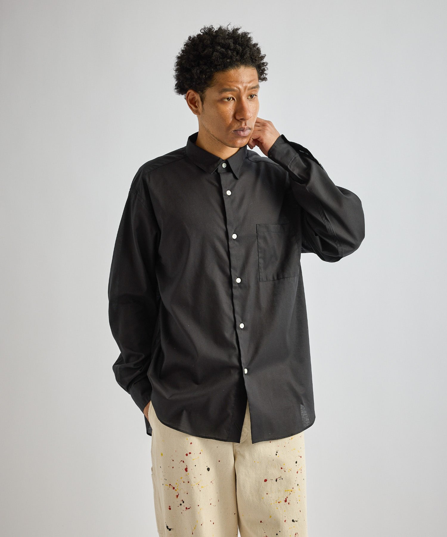Saturdays NYC Crosby Lawn Cloth Shirt in Black