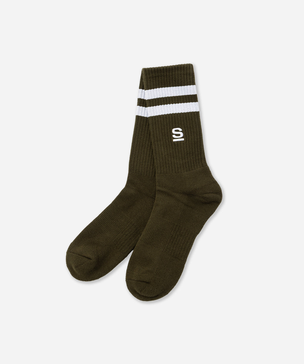 Saturdays NYC S Logo Socks in Olive