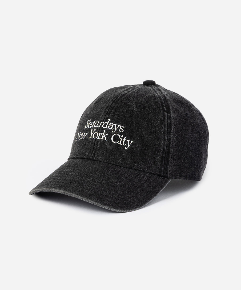 Saturdays NYC Abie Pigment Dyed Cap in Fade Black