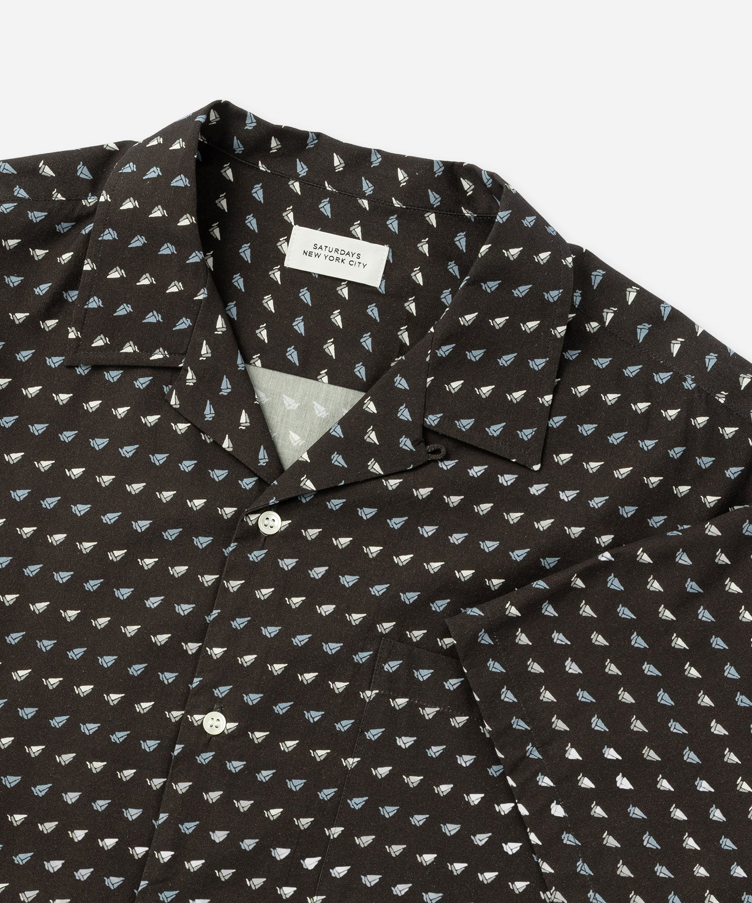 Saturdays NYC Canty Sailboat Shirt in Navy