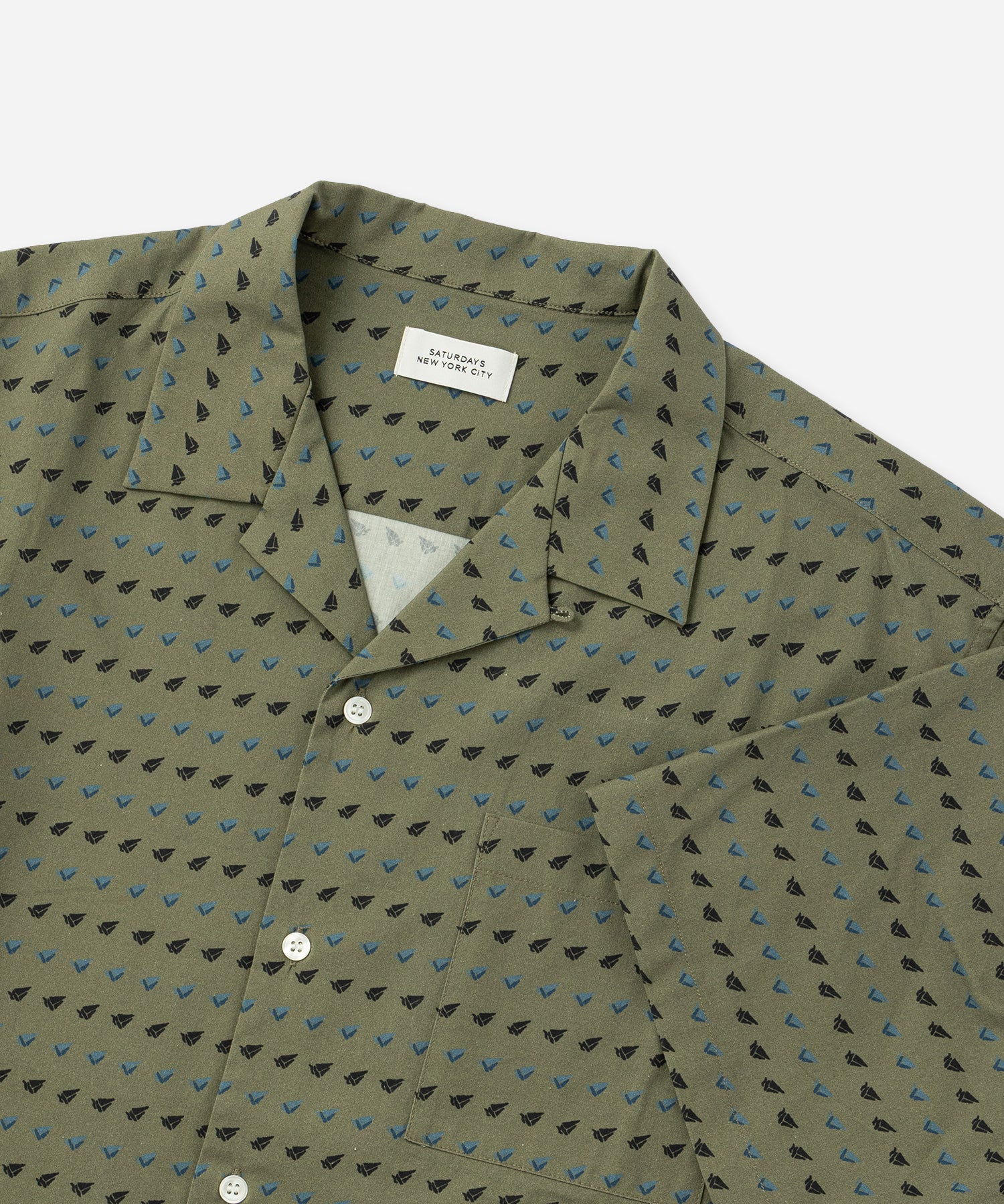 Saturdays NYC Canty Sailboat Shirt in Beige