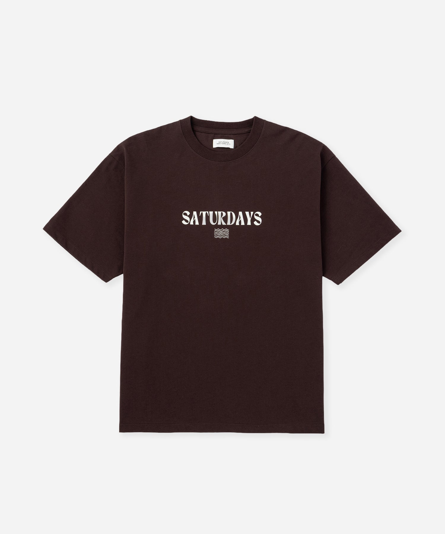 Saturdays NYC Ripples Relaxed Tee in Dark Brown