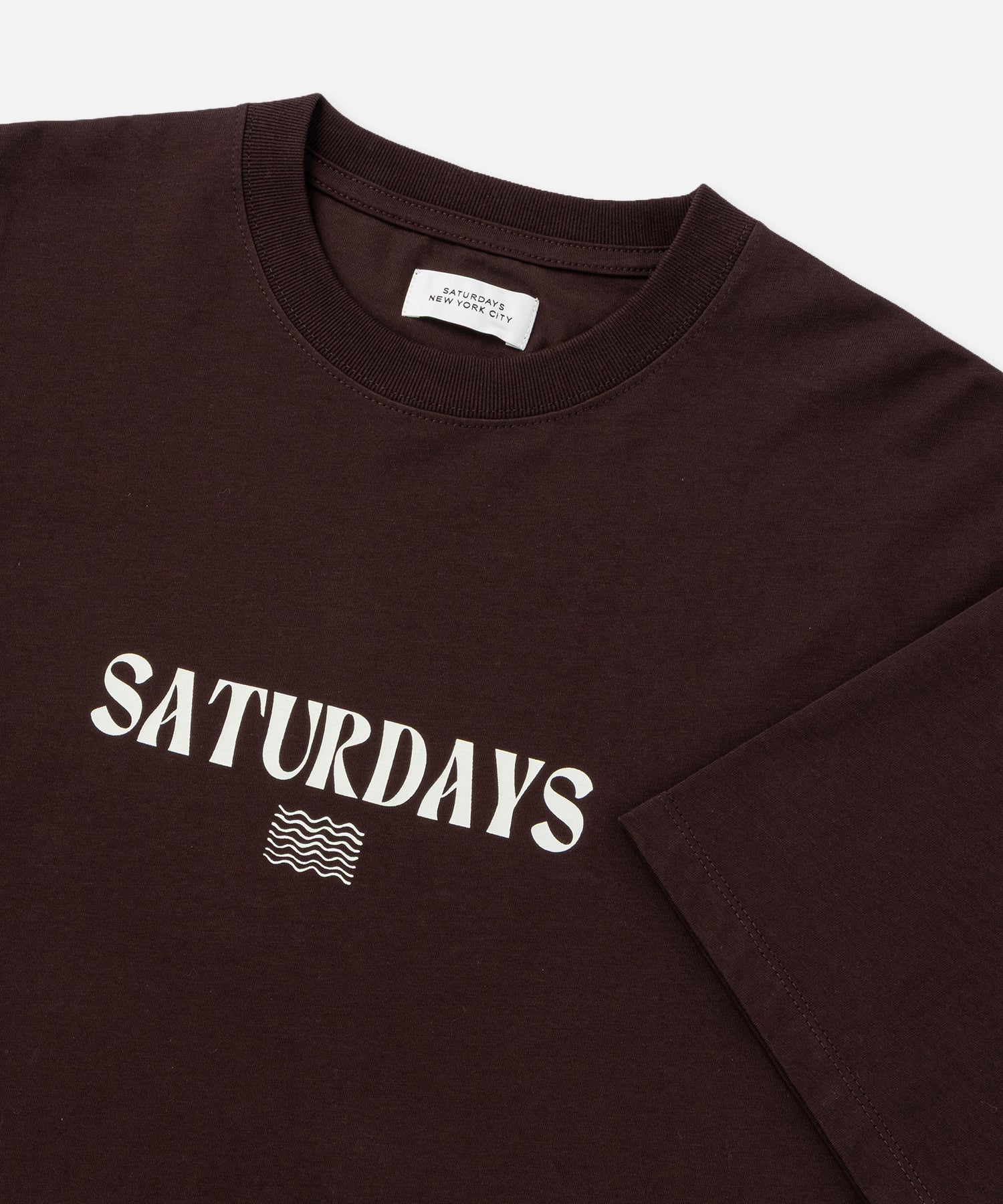 Saturdays NYC Ripples Relaxed Tee in Dark Brown
