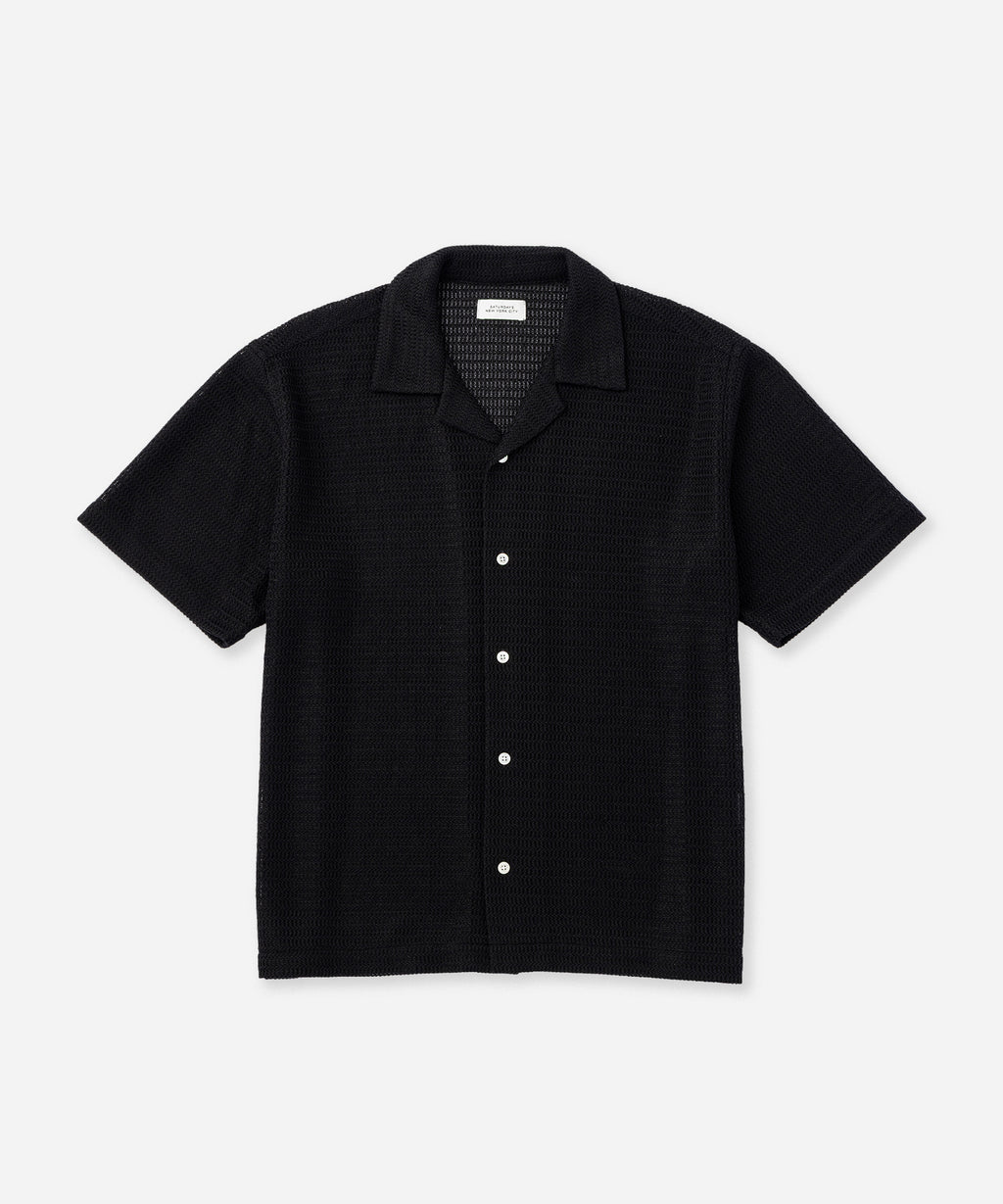 Saturdays NYC Canty Lace Shirt in Black