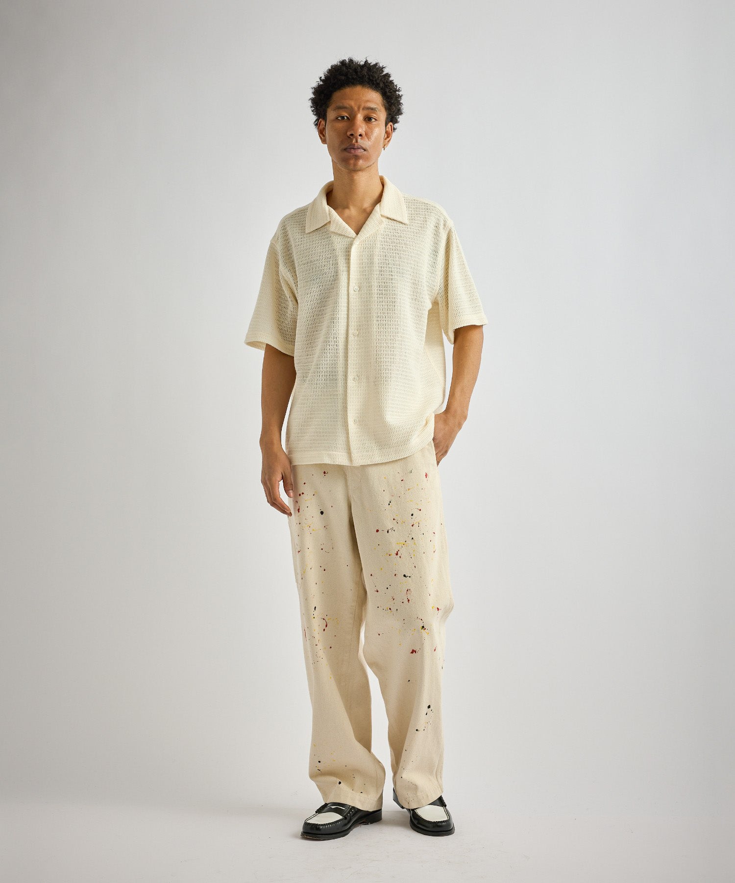Saturdays NYC Canty Lace Shirt in Off White