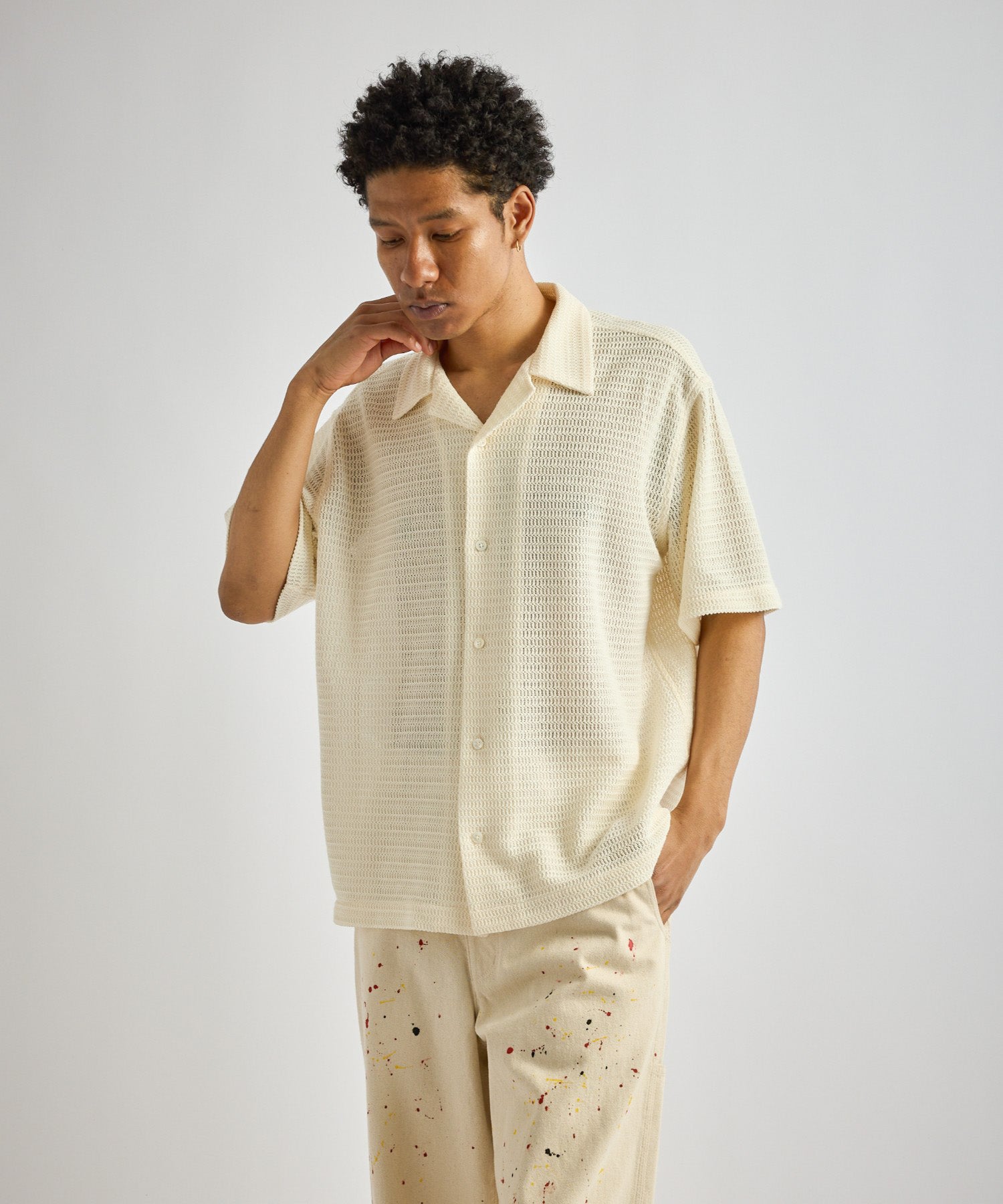 Saturdays NYC Canty Lace Shirt in Off White