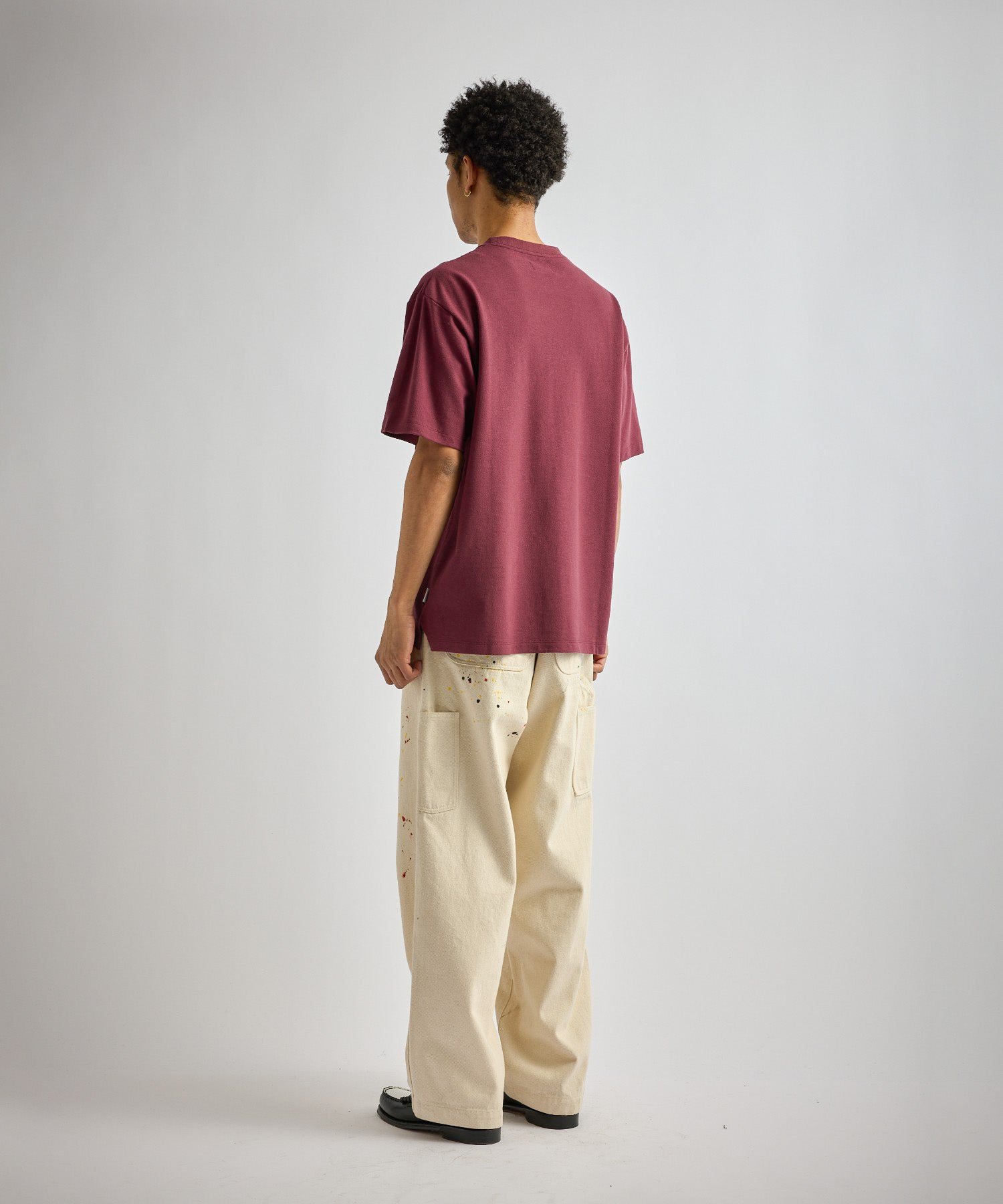 Saturdays NYC Pique Logo Standard Tee in Wine