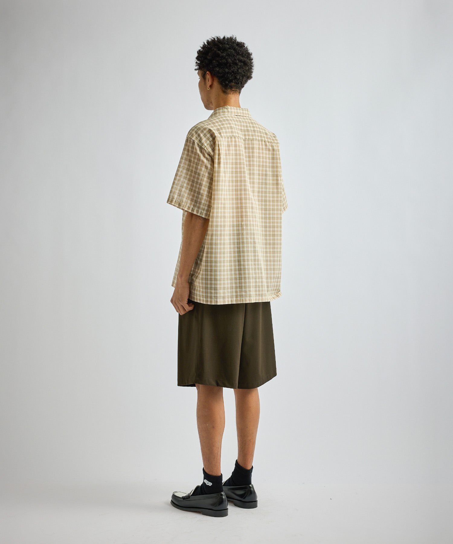 Saturdays NYC Hester Tartan Check Shirt in Beige