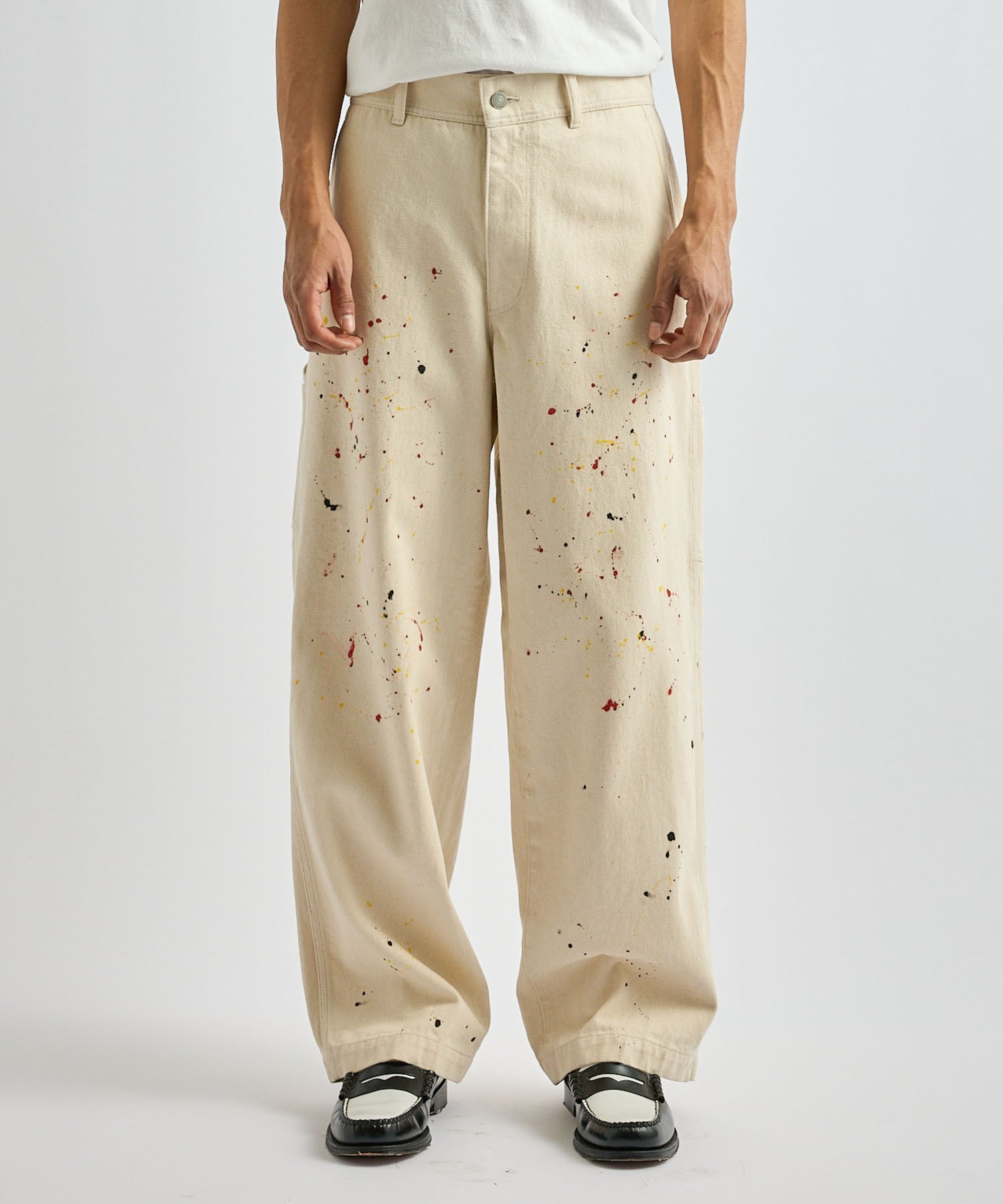 Saturdays NYC Morris Wide Leg Painter Pant in Ivory