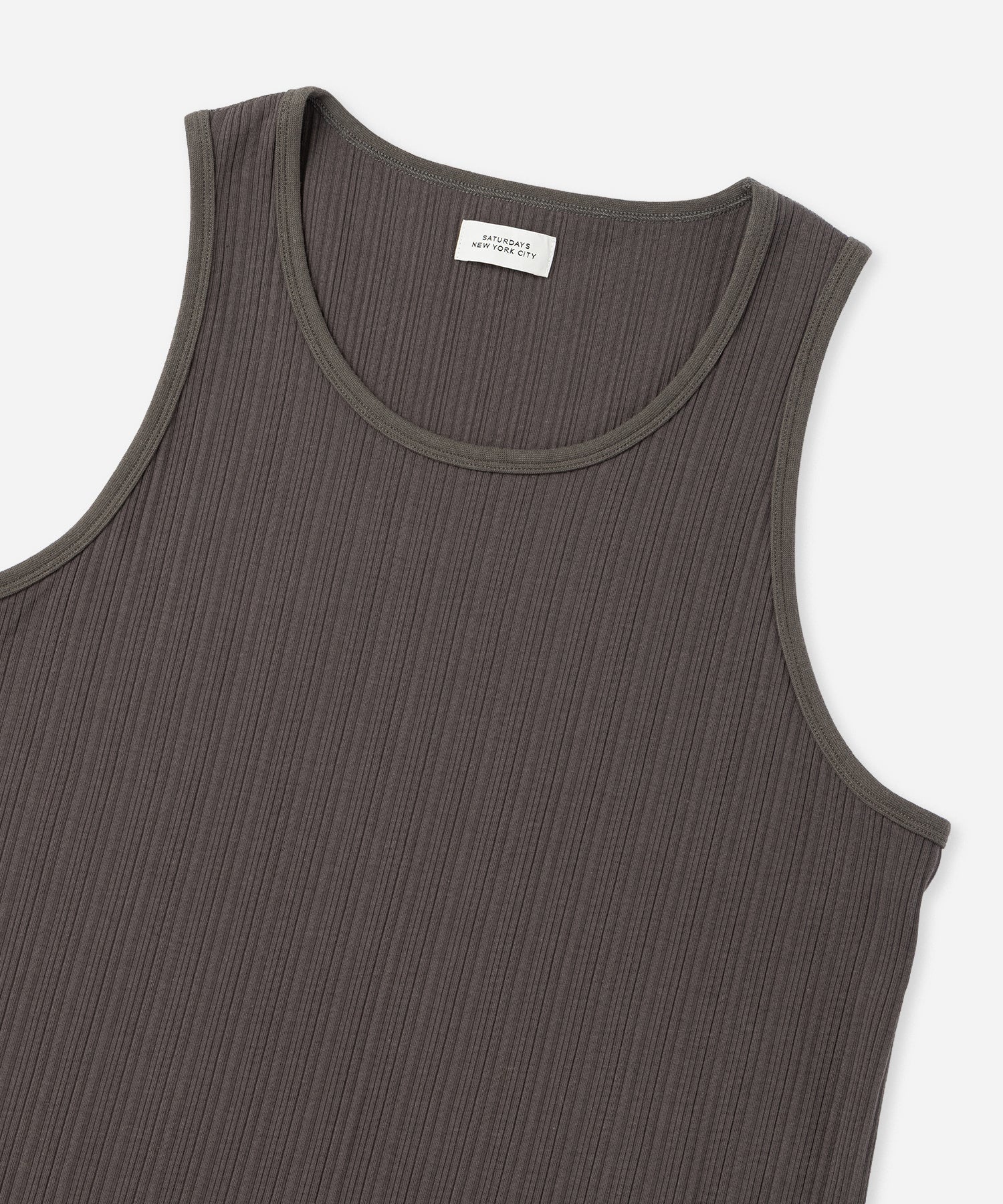 Saturdays NYC Venice Rib Tank in Charcoal