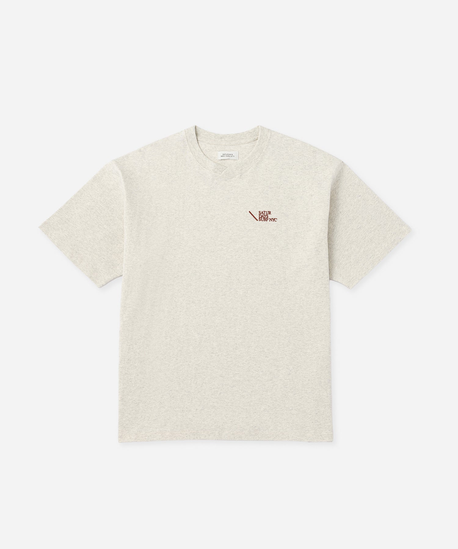 Saturdays NYC Loofah Collar Relaxed Tee in Light Gray