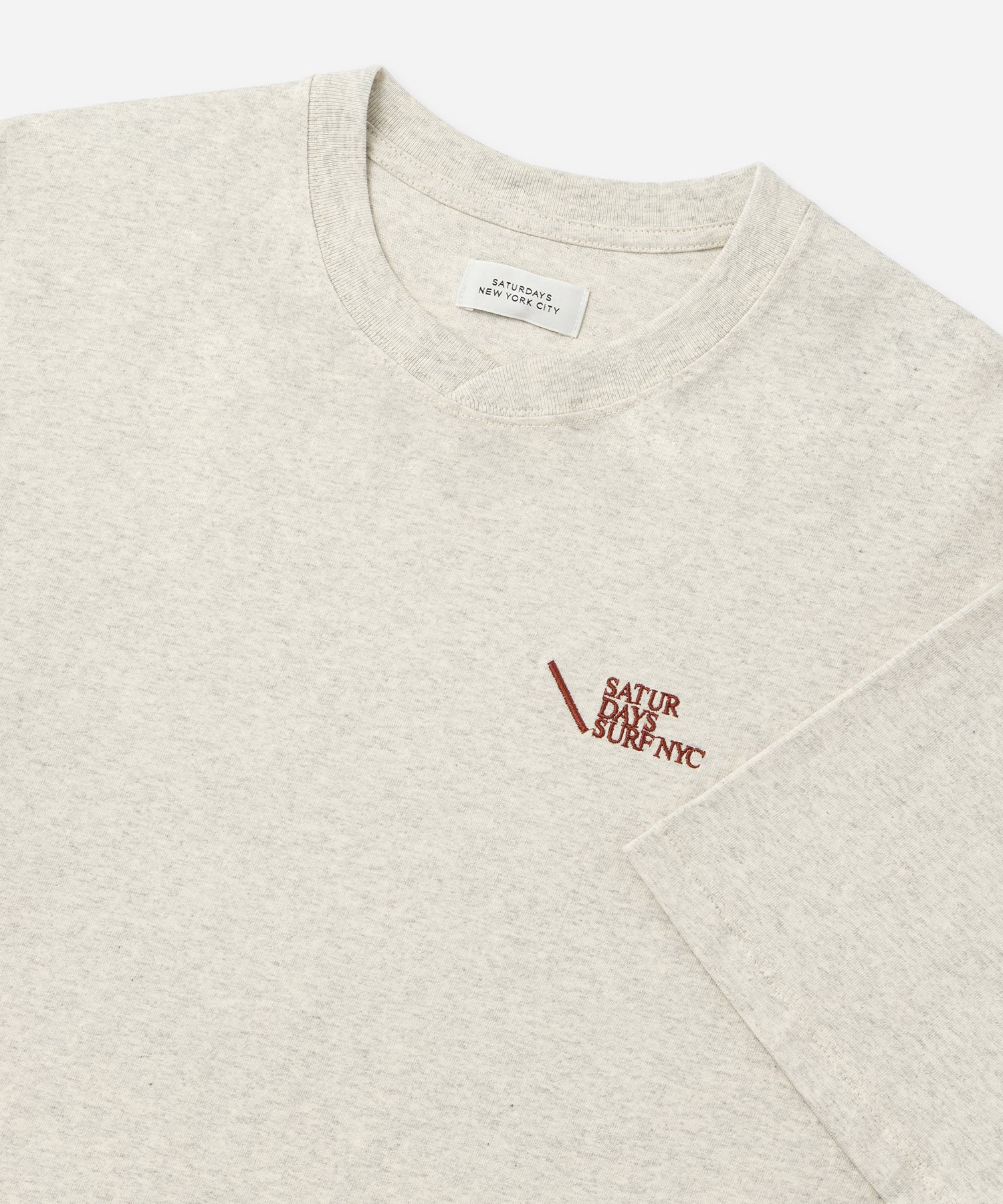 Saturdays NYC Loofah Collar Relaxed Tee in Light Gray