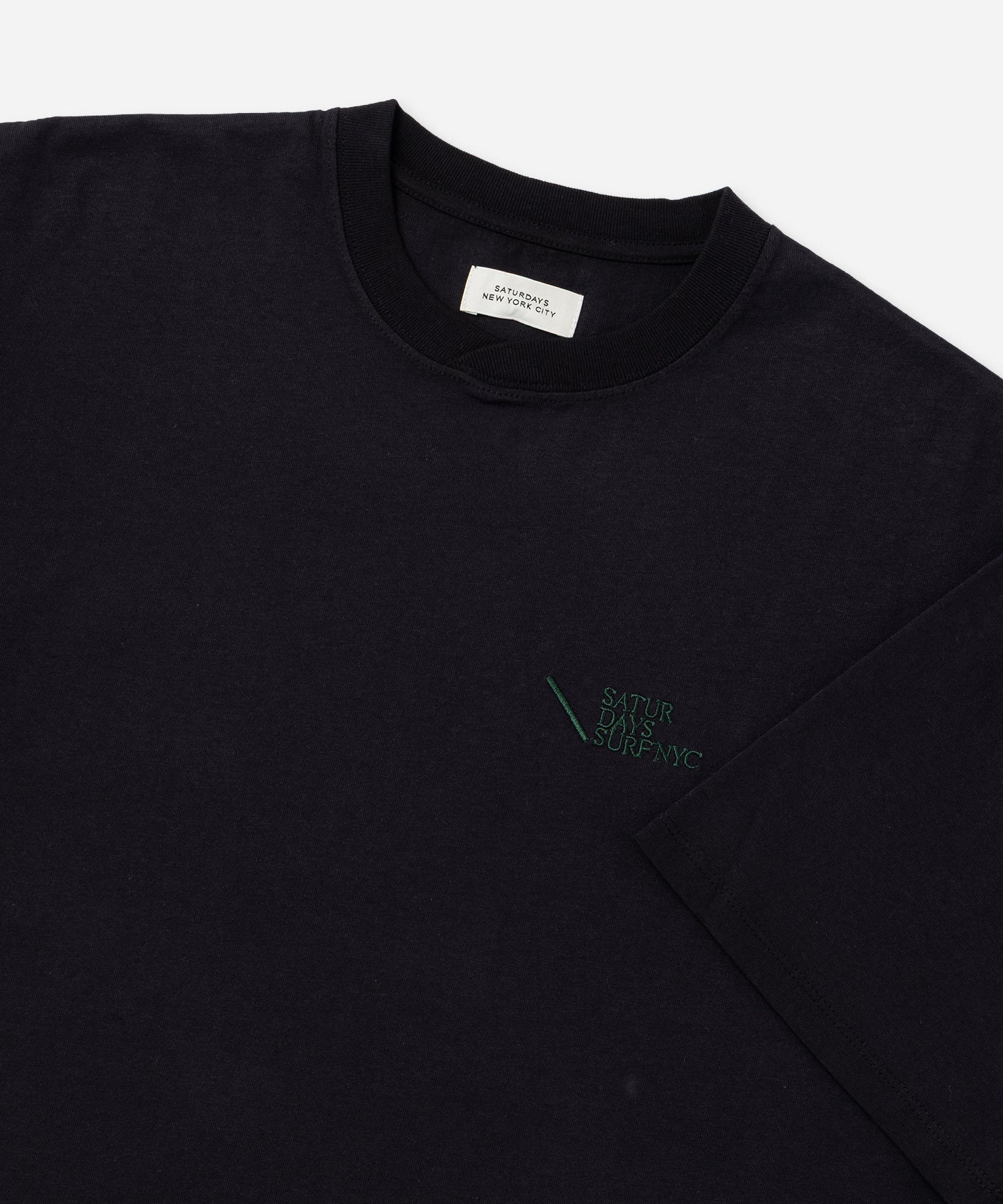 Saturdays NYC Loofah Collar Relaxed Tee in Navy