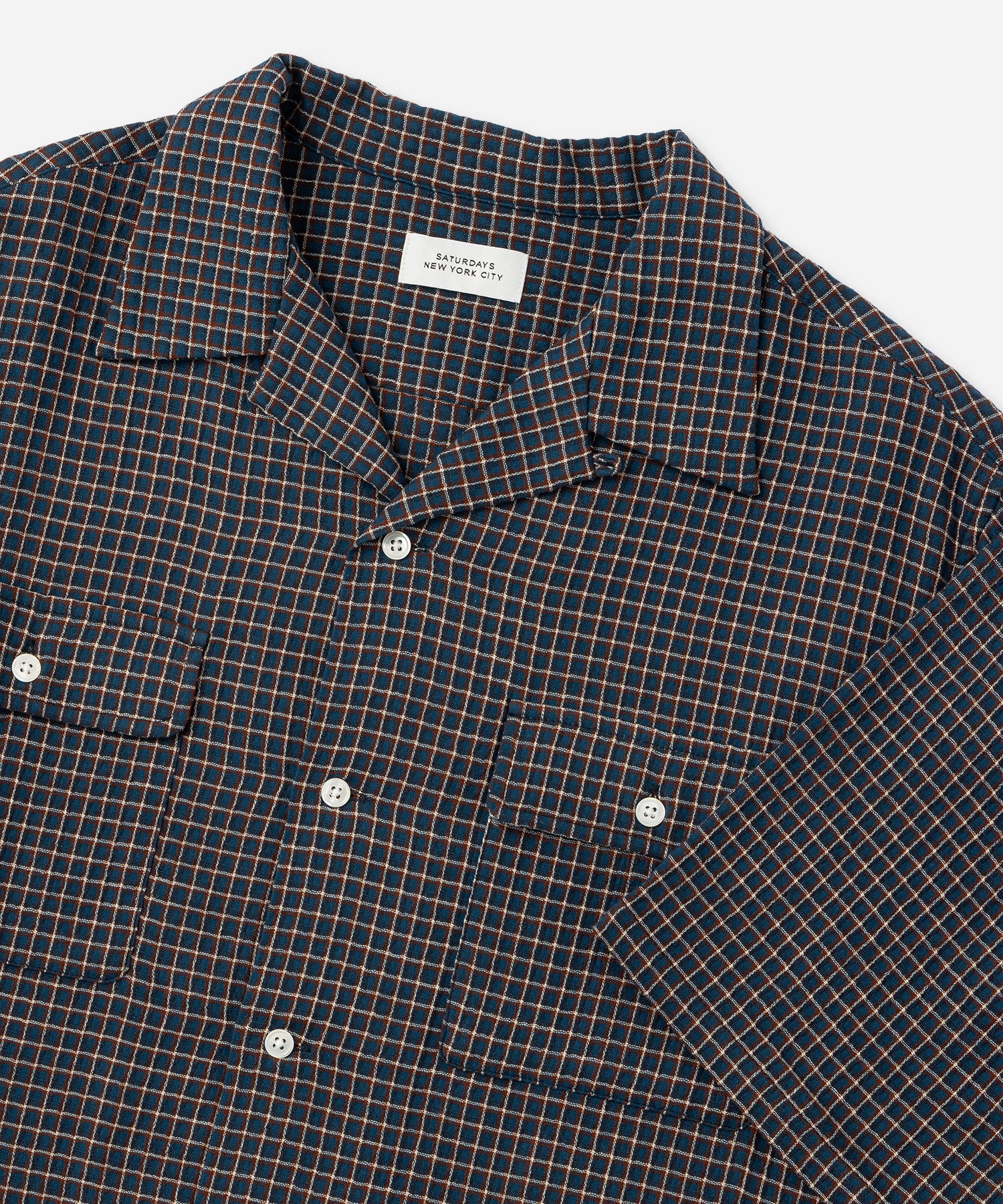 Saturdays NYC Hester Palaka Shirt in Blue