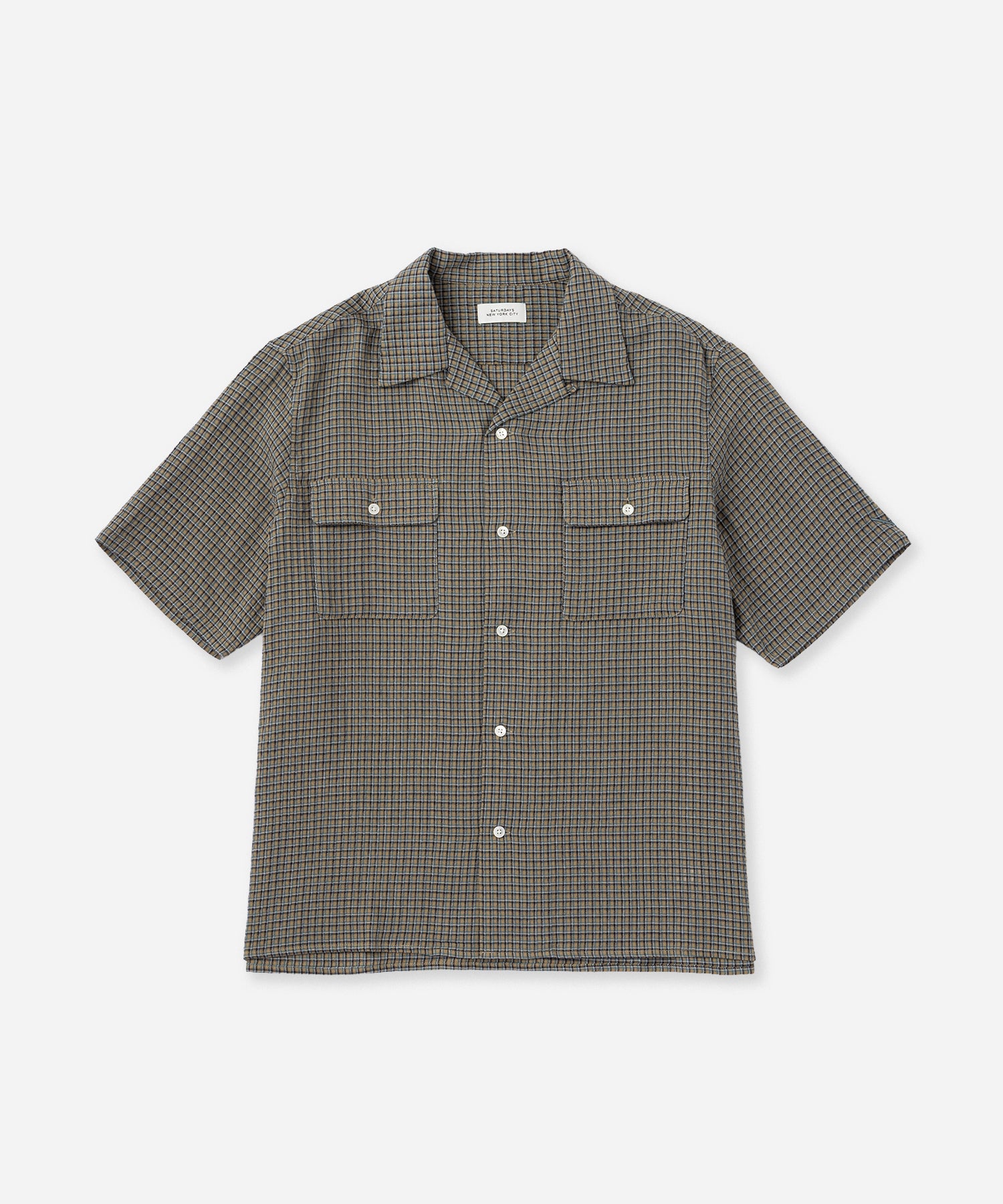 Saturdays NYC Hester Palaka Shirt in Olive Green