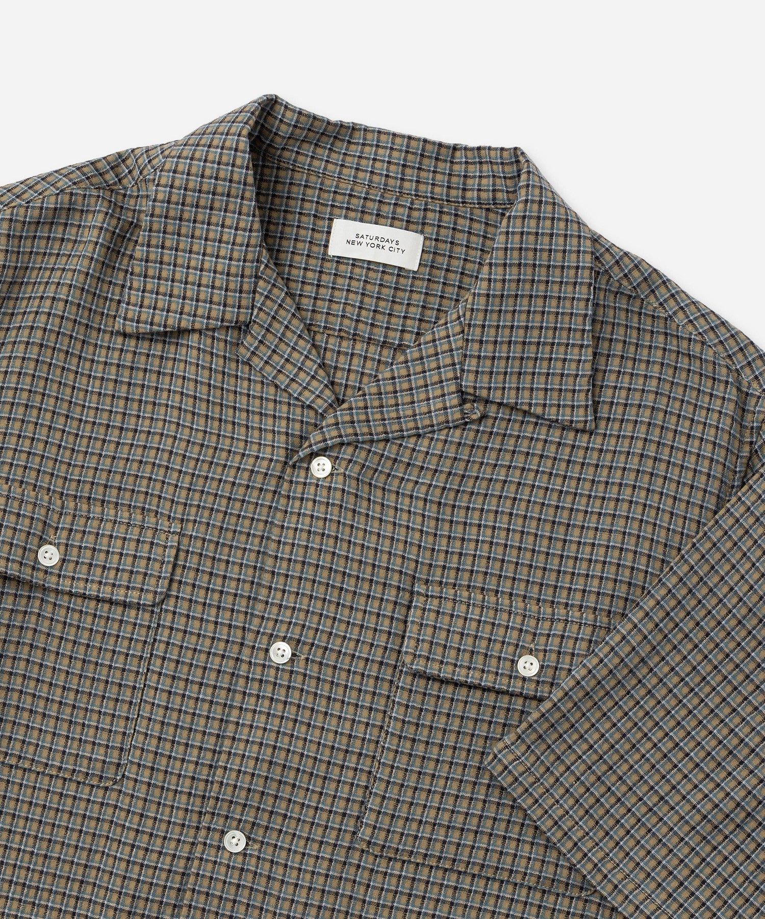 Saturdays NYC Hester Palaka Shirt in Olive Green