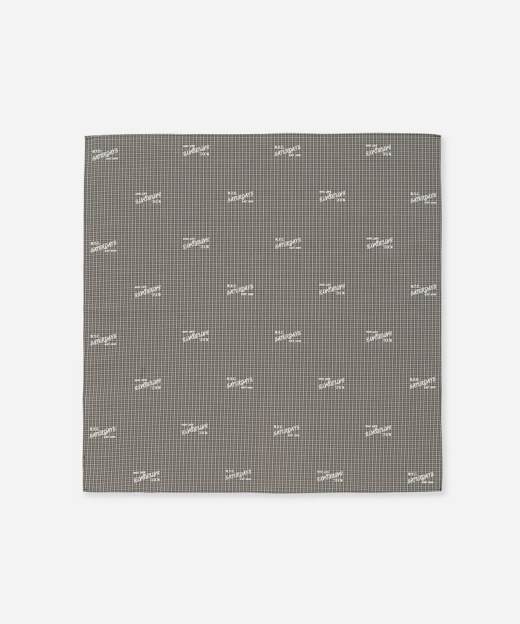 Saturdays NYC Vintage Serif Check Scarf in Gray