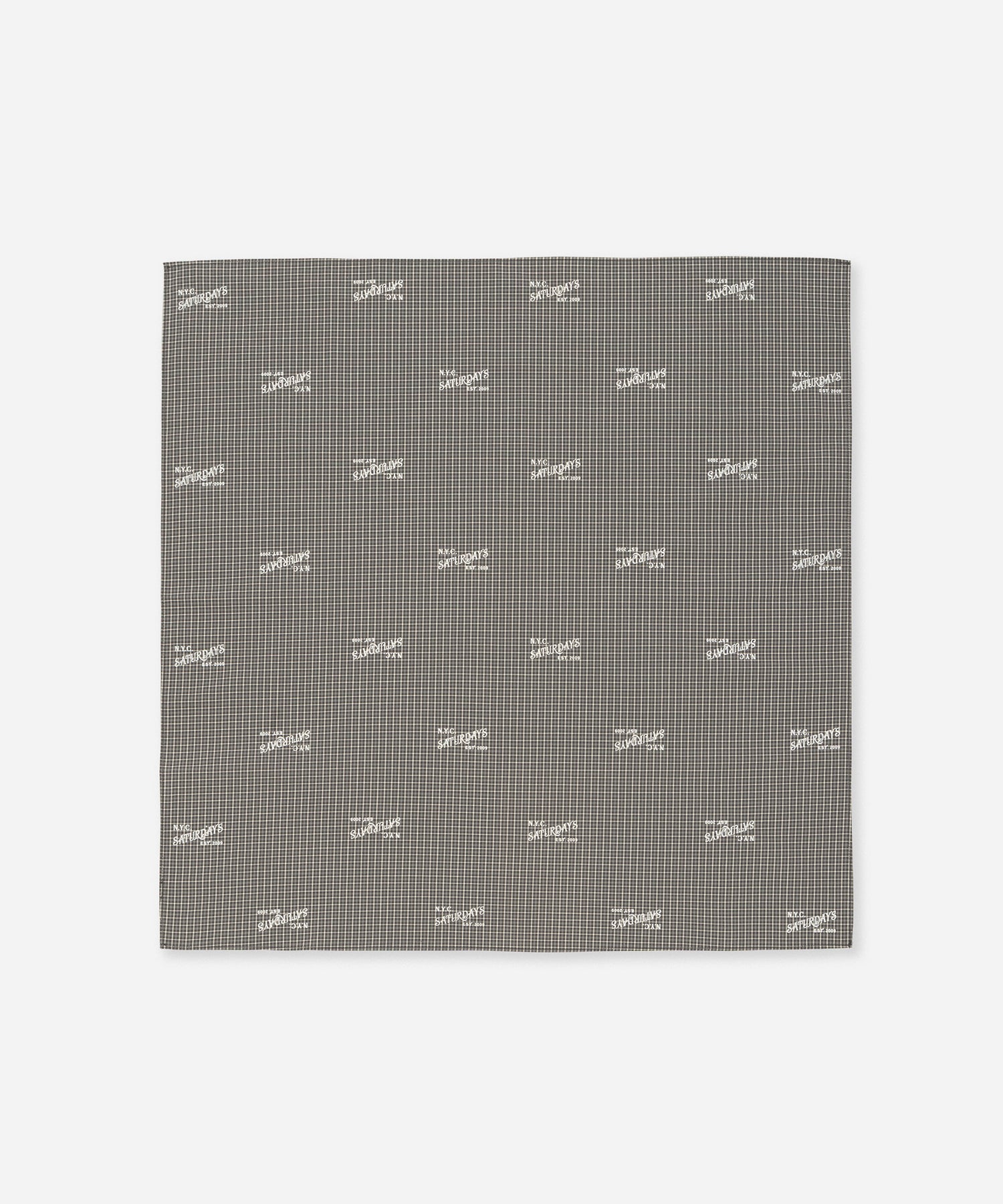 Saturdays NYC Vintage Serif Check Scarf in Gray