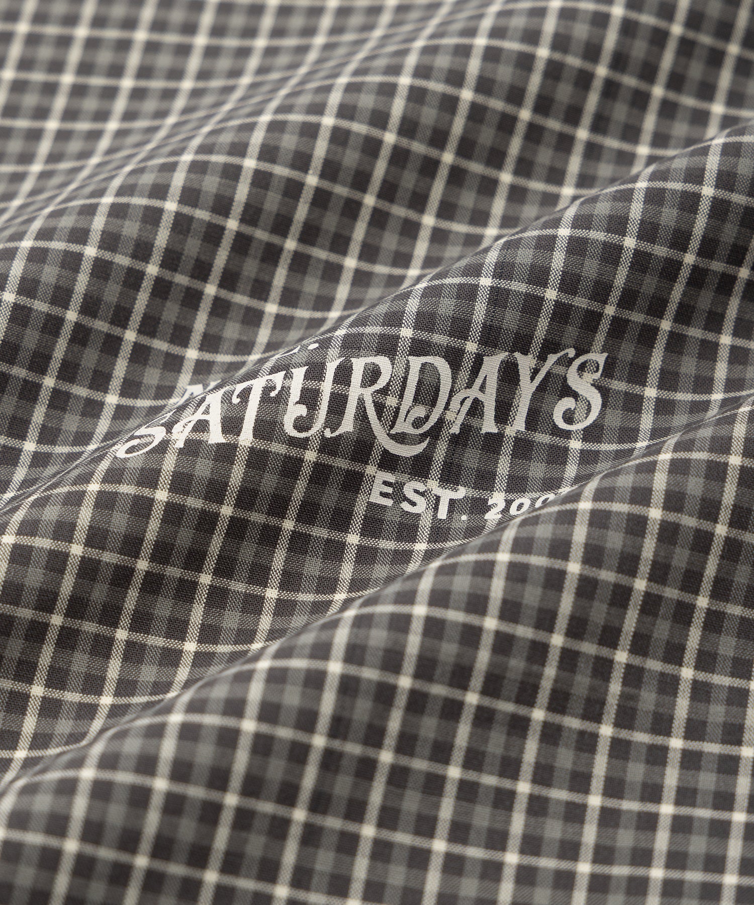 Saturdays NYC Vintage Serif Check Scarf in Gray
