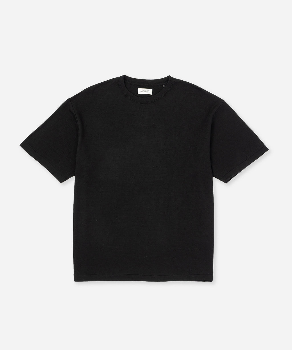Saturdays NYC Brandon Relaxed Wool Tee in Black