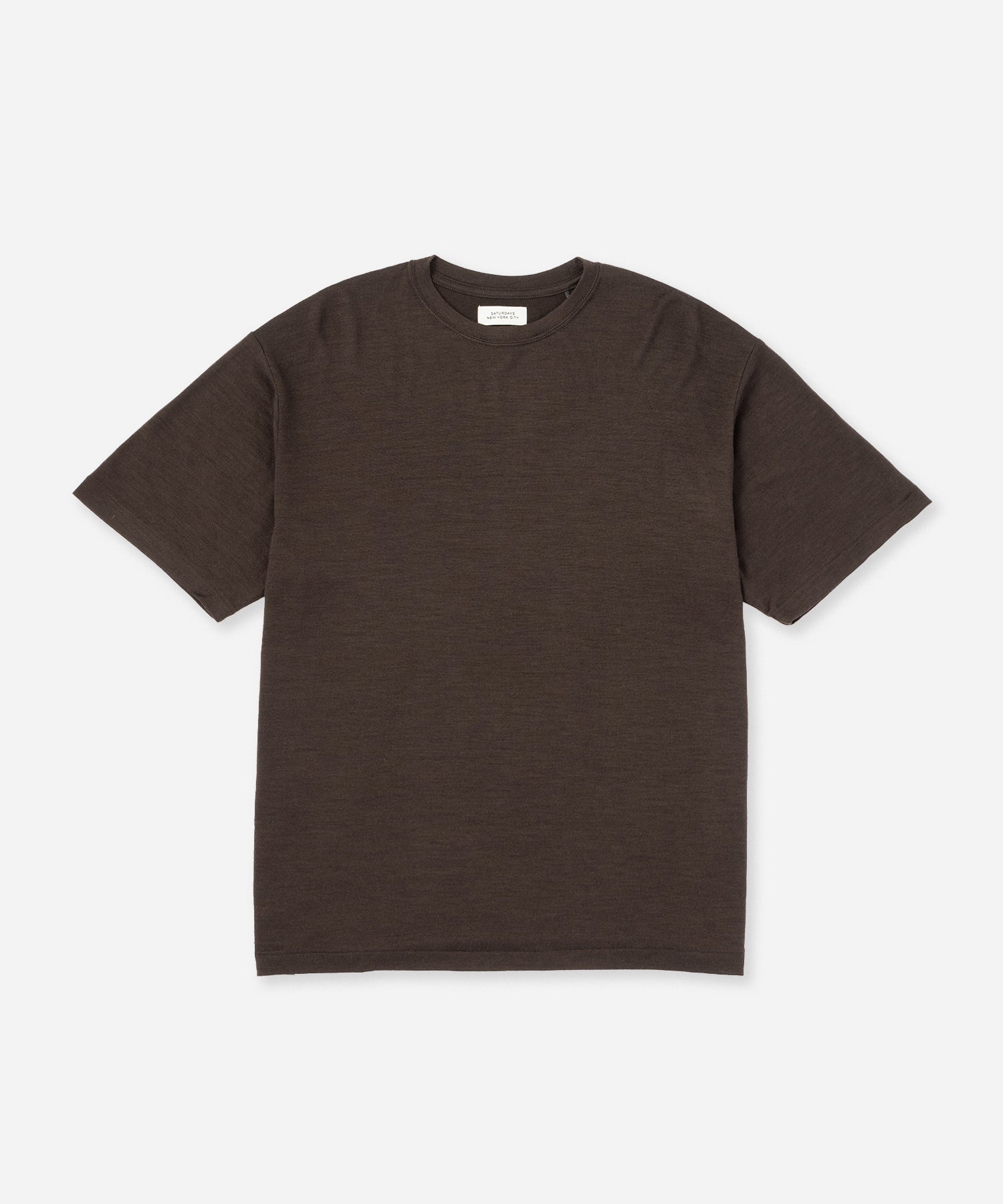 Saturdays NYC Brandon Relaxed Wool Tee in Dark Brown