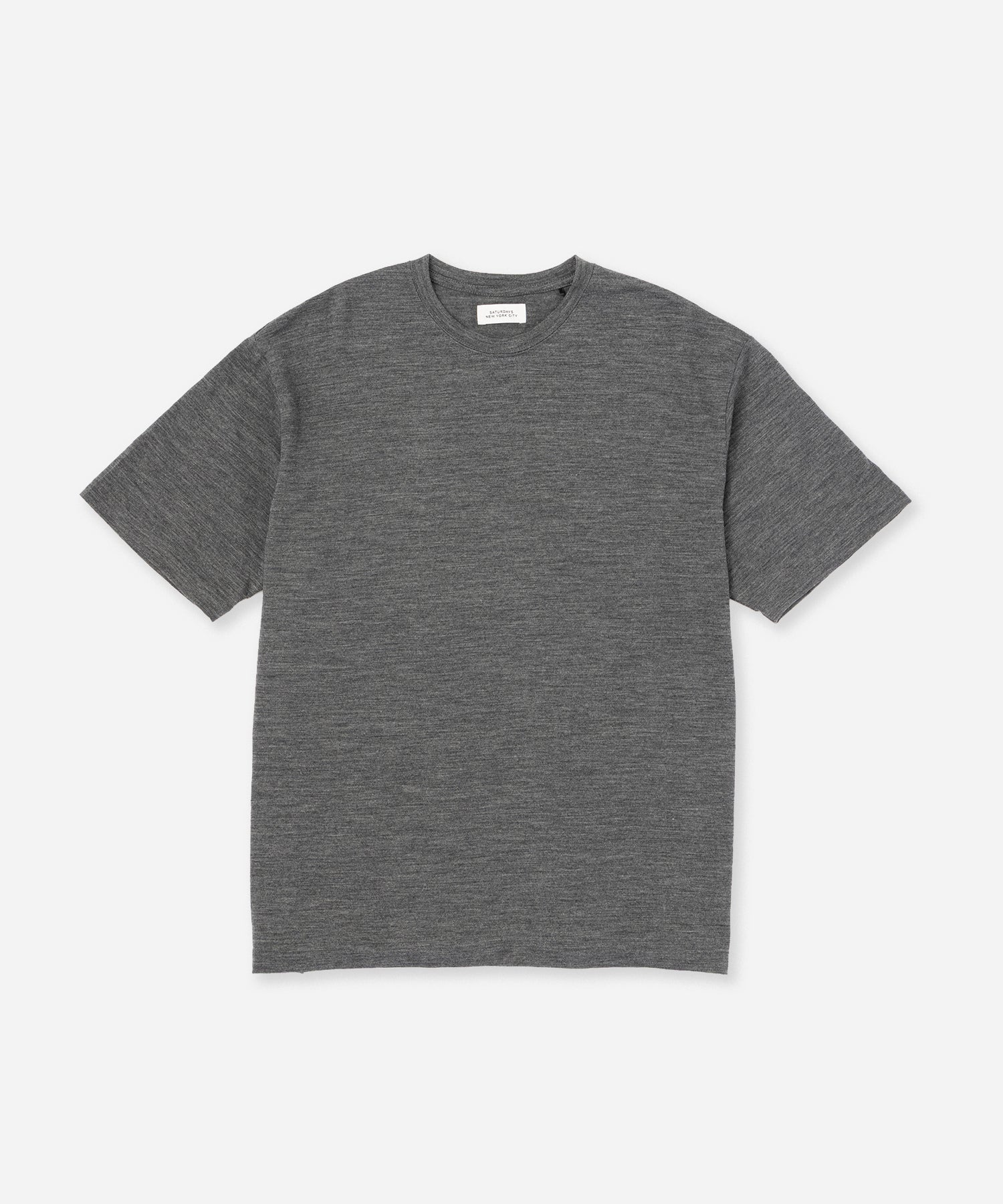 Saturdays NYC Brandon Relaxed Wool Tee in Charcoal