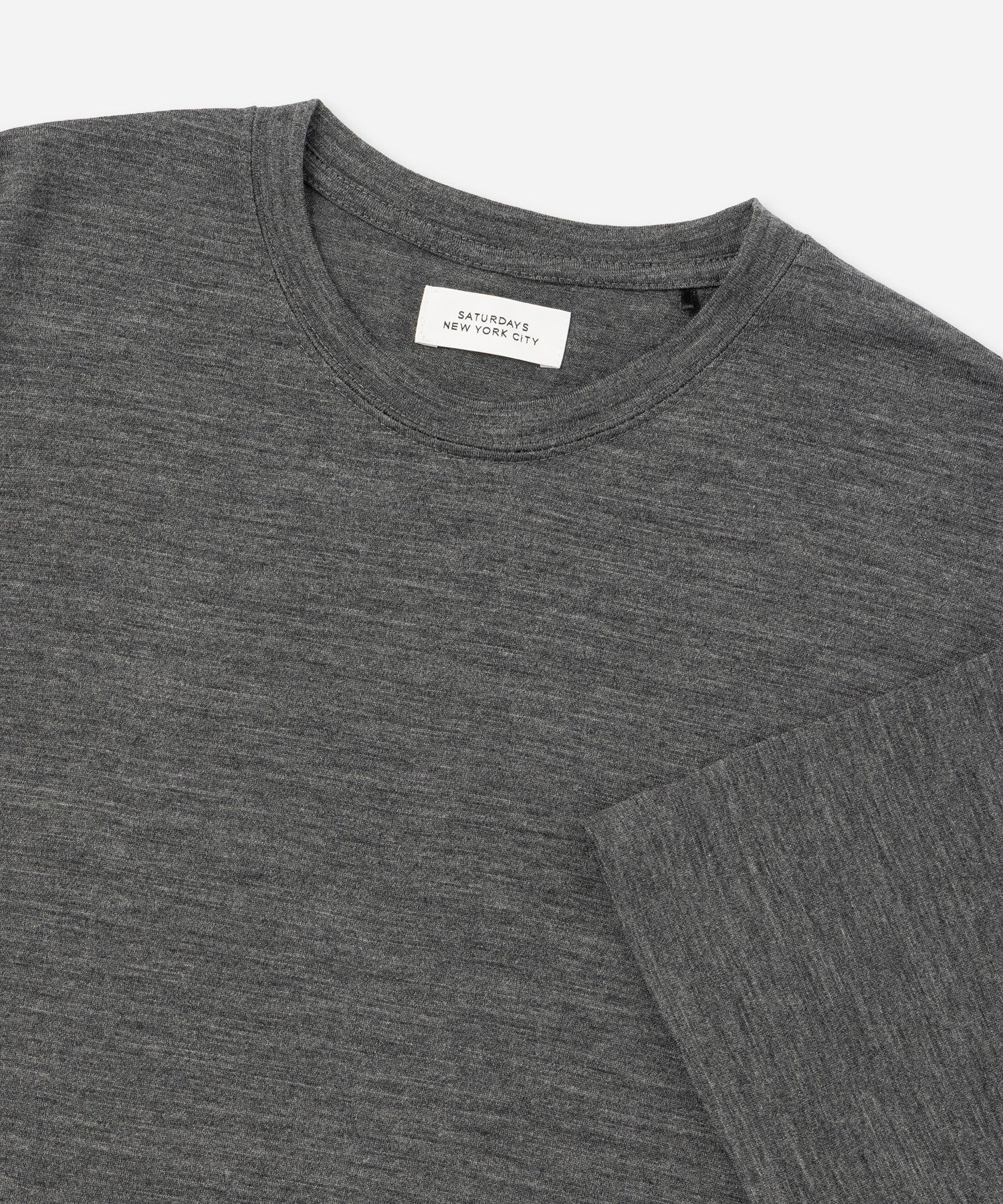 Saturdays NYC Brandon Relaxed Wool Tee in Charcoal