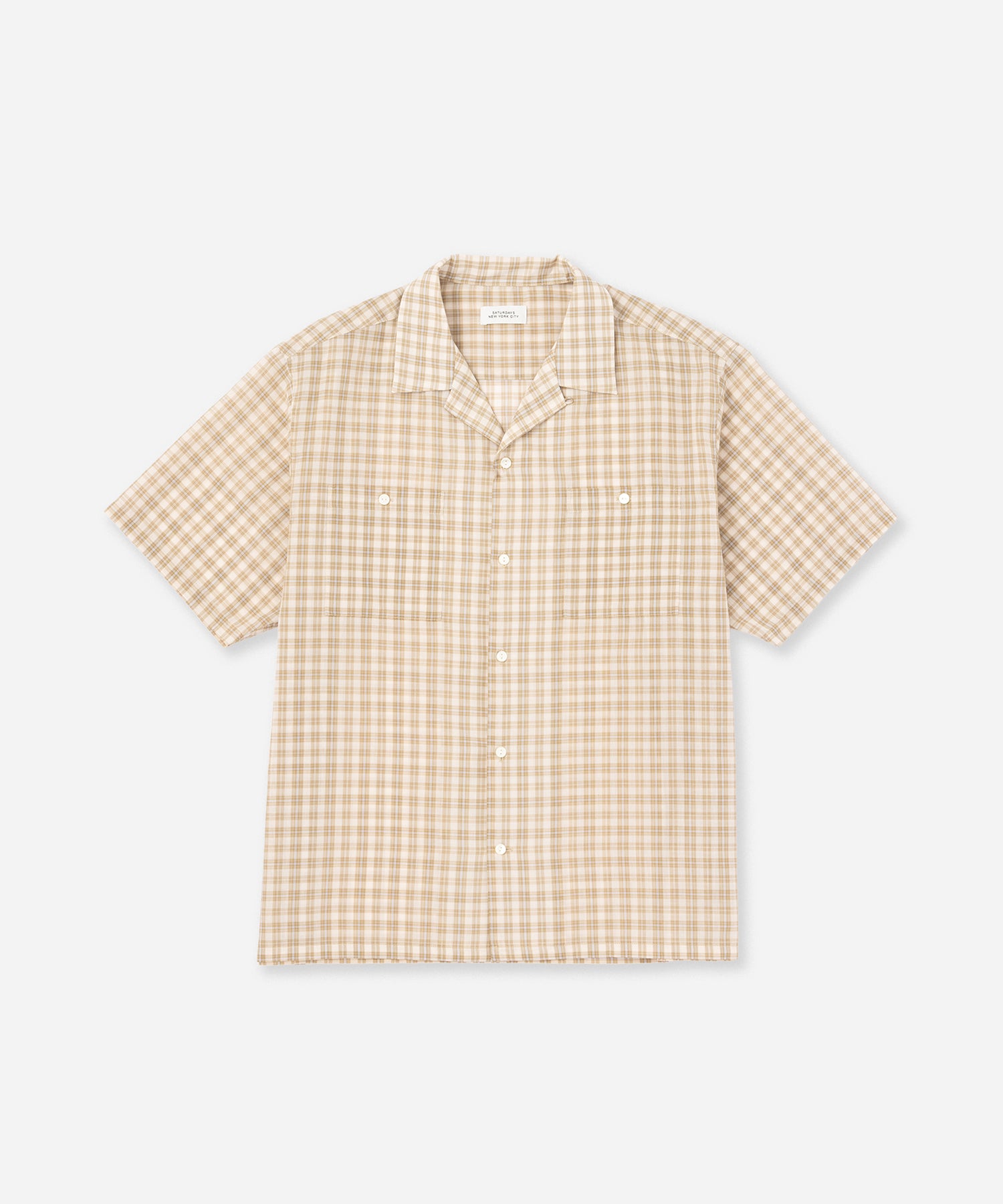 Saturdays NYC Hester Tartan Check Shirt in Beige