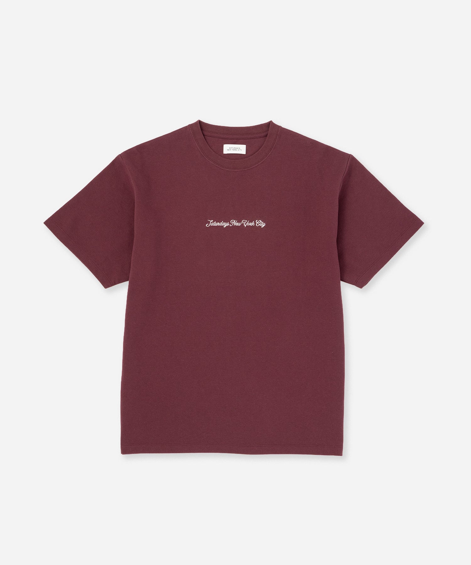 Saturdays NYC Pique Logo Standard Tee in Wine