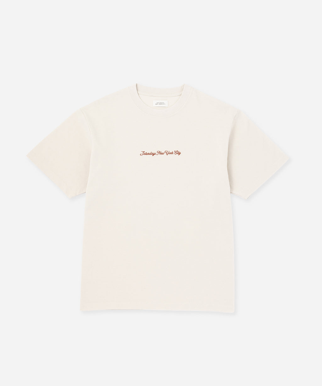 Saturdays NYC Pique Logo Standard Tee in Ivory