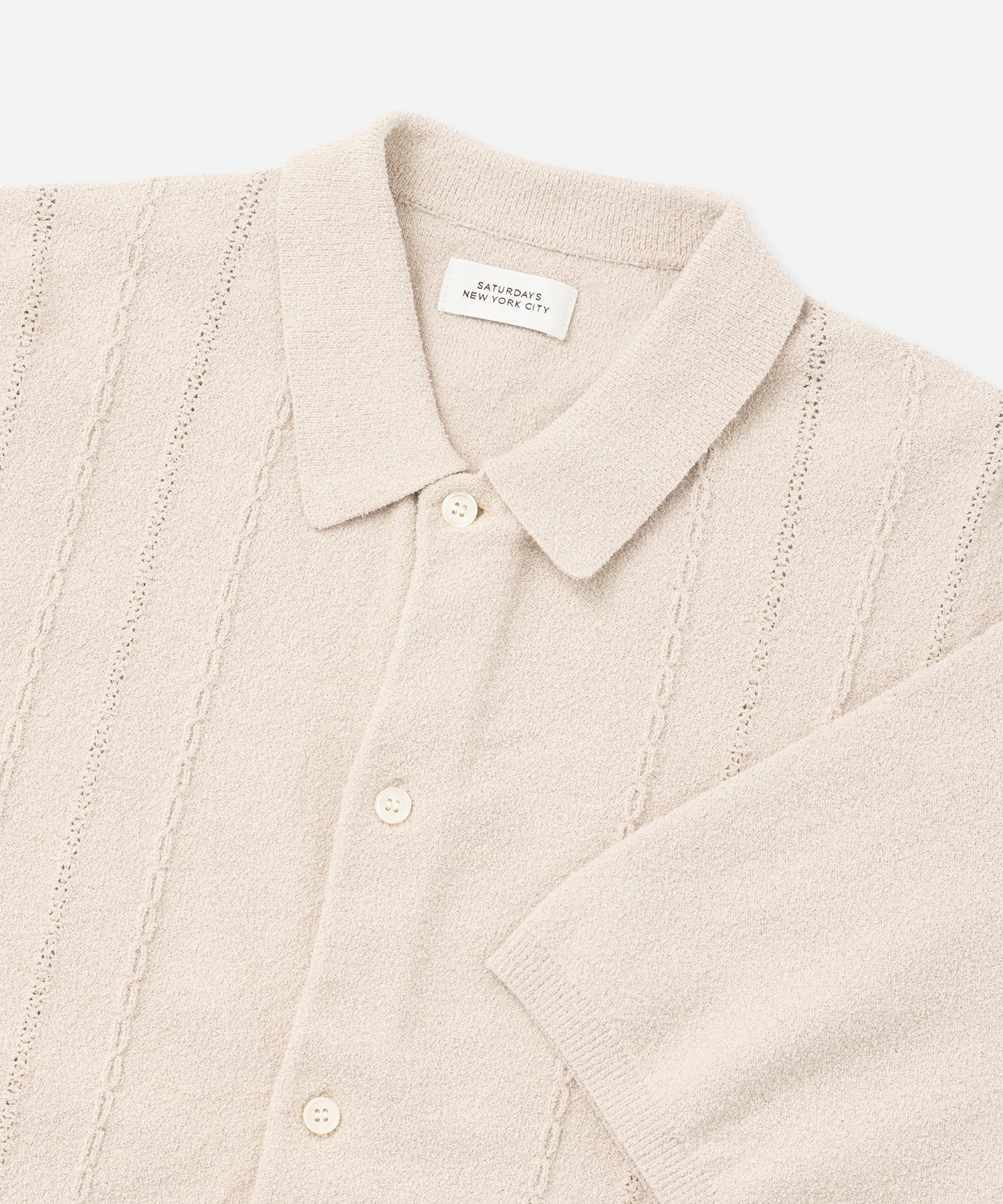 Saturdays NYC Kenneth Knit Shirt in Ivory