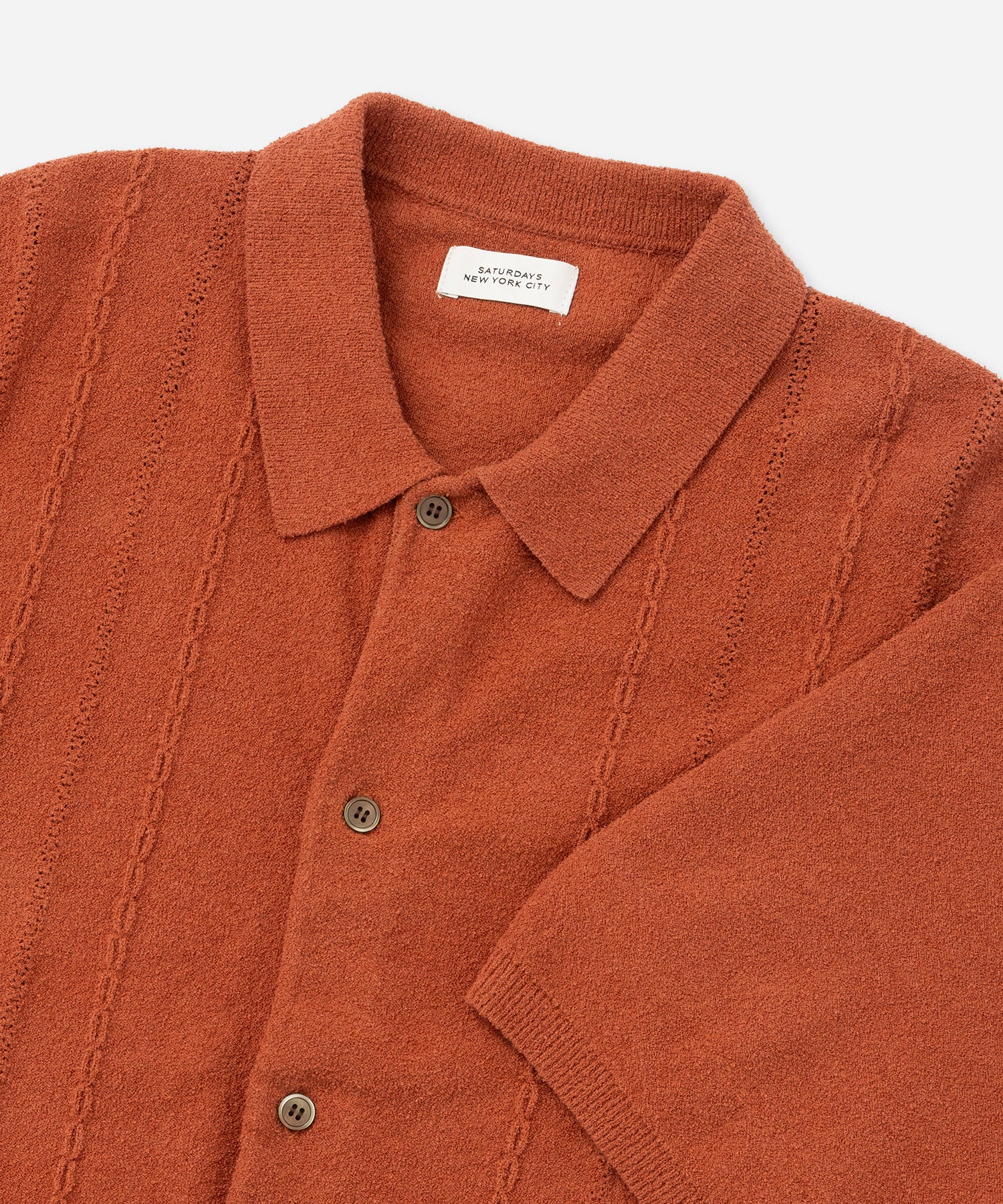 Saturdays NYC Kenneth Knit Shirt in Brick