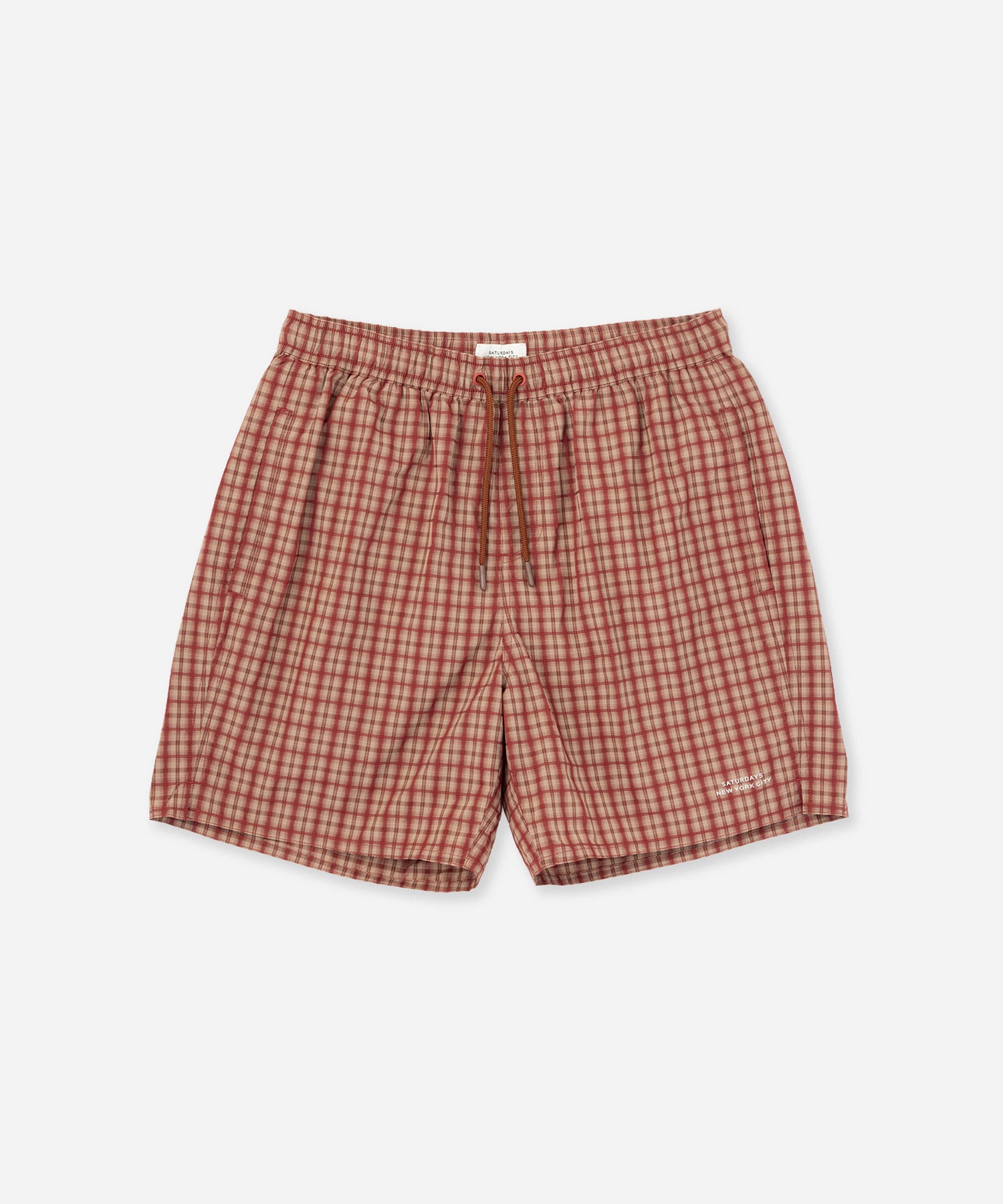 Saturdays NYC Timothy Check Swim Short in Brick