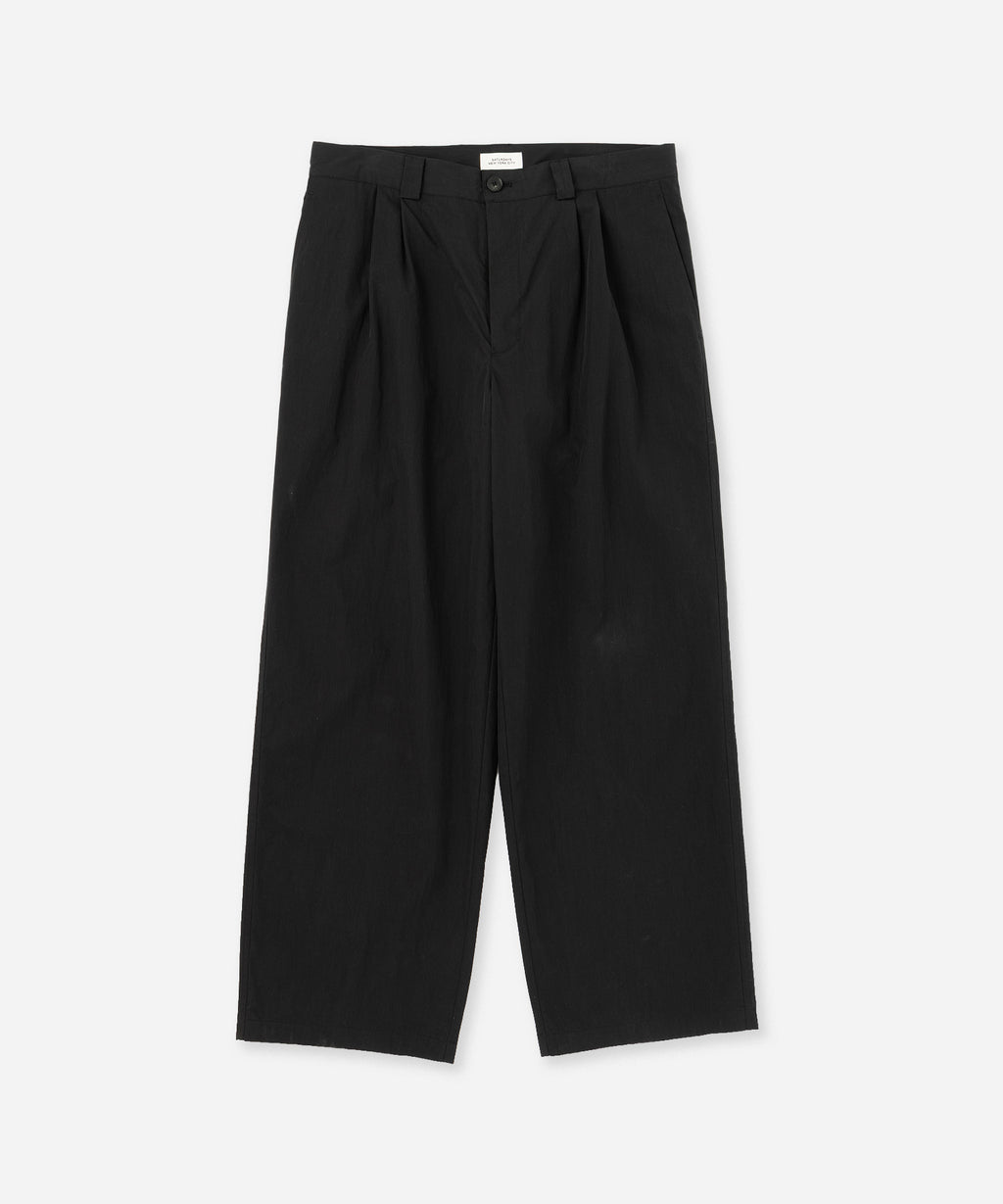 Saturdays NYC George Wide Two Tuck Pant in Black