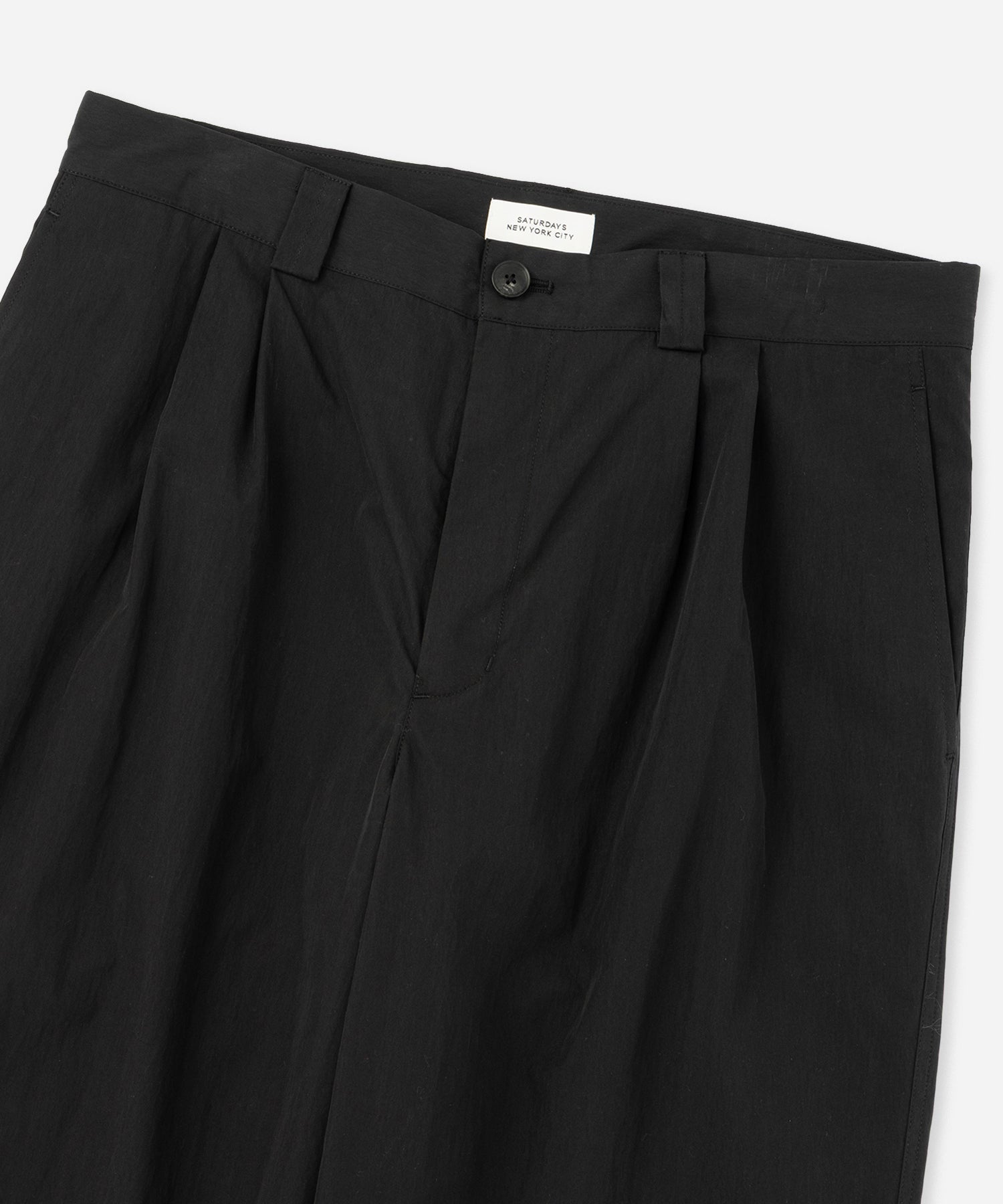 Saturdays NYC George Wide Two Tuck Pant in Black