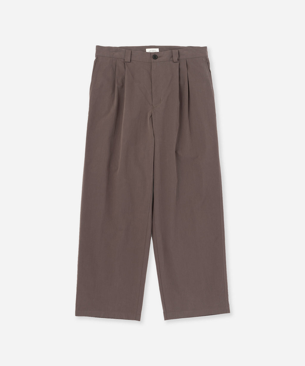 Saturdays NYC George Wide Two Tuck Pant in Dark Brown