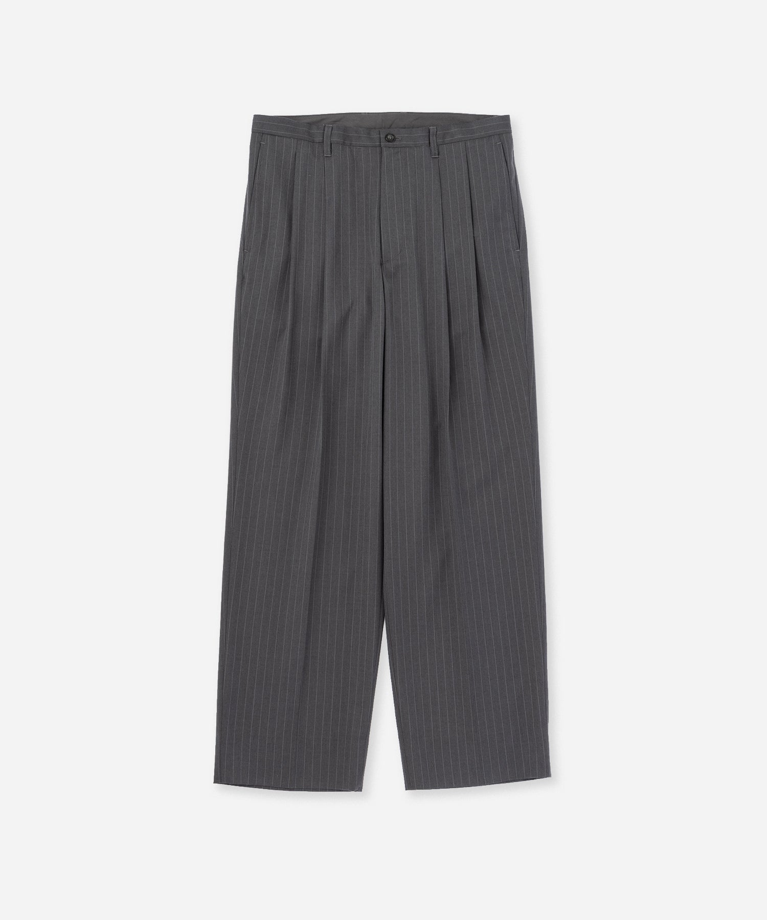 Saturdays NYC George Herringbone Stripe Two Tuck Pant in Gray